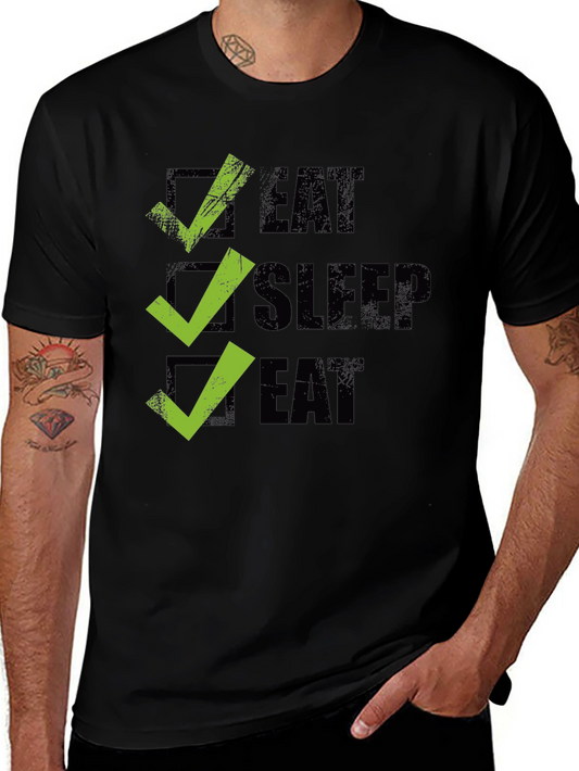 Eat Sleep Eat Graphic Tee - Checkbox Design