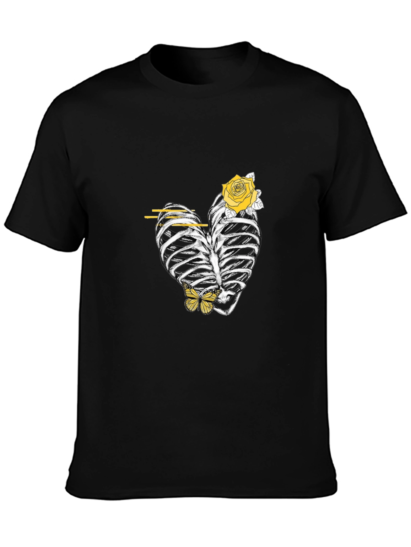 Heart Rib Cage Rose Graphic Tee