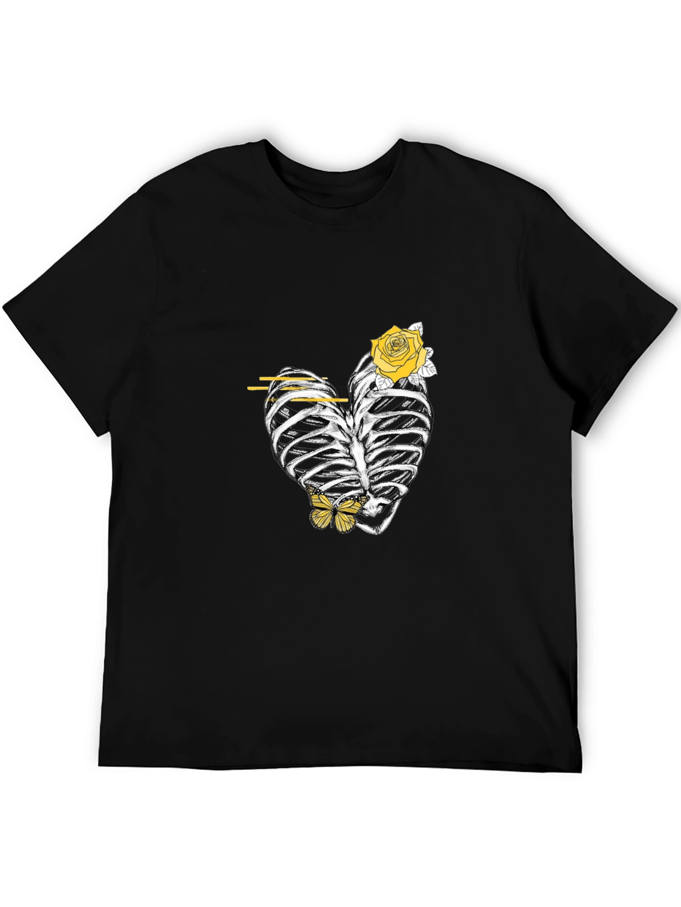 Heart Rib Cage Rose Graphic Tee