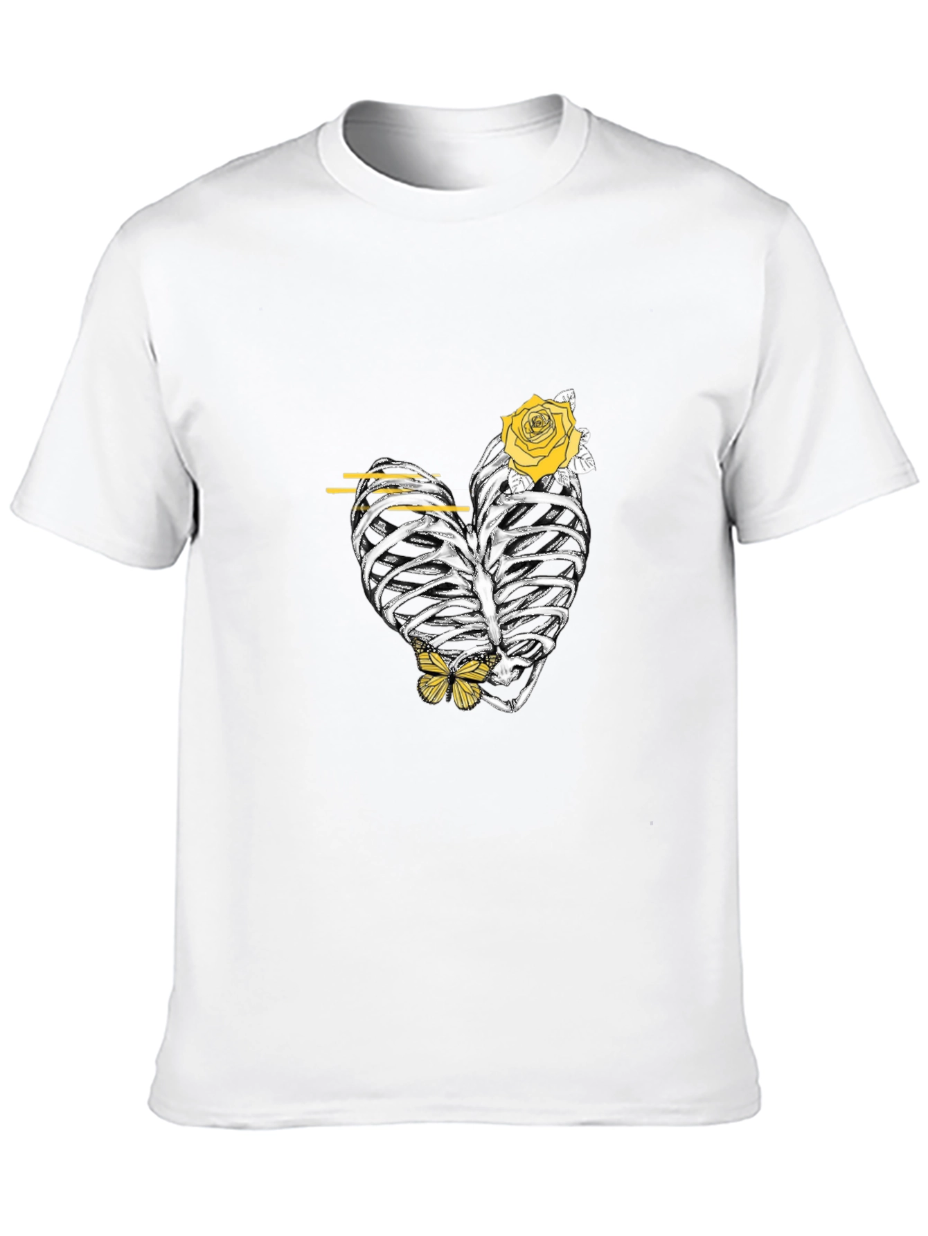 Heart Rib Cage Rose Graphic Tee