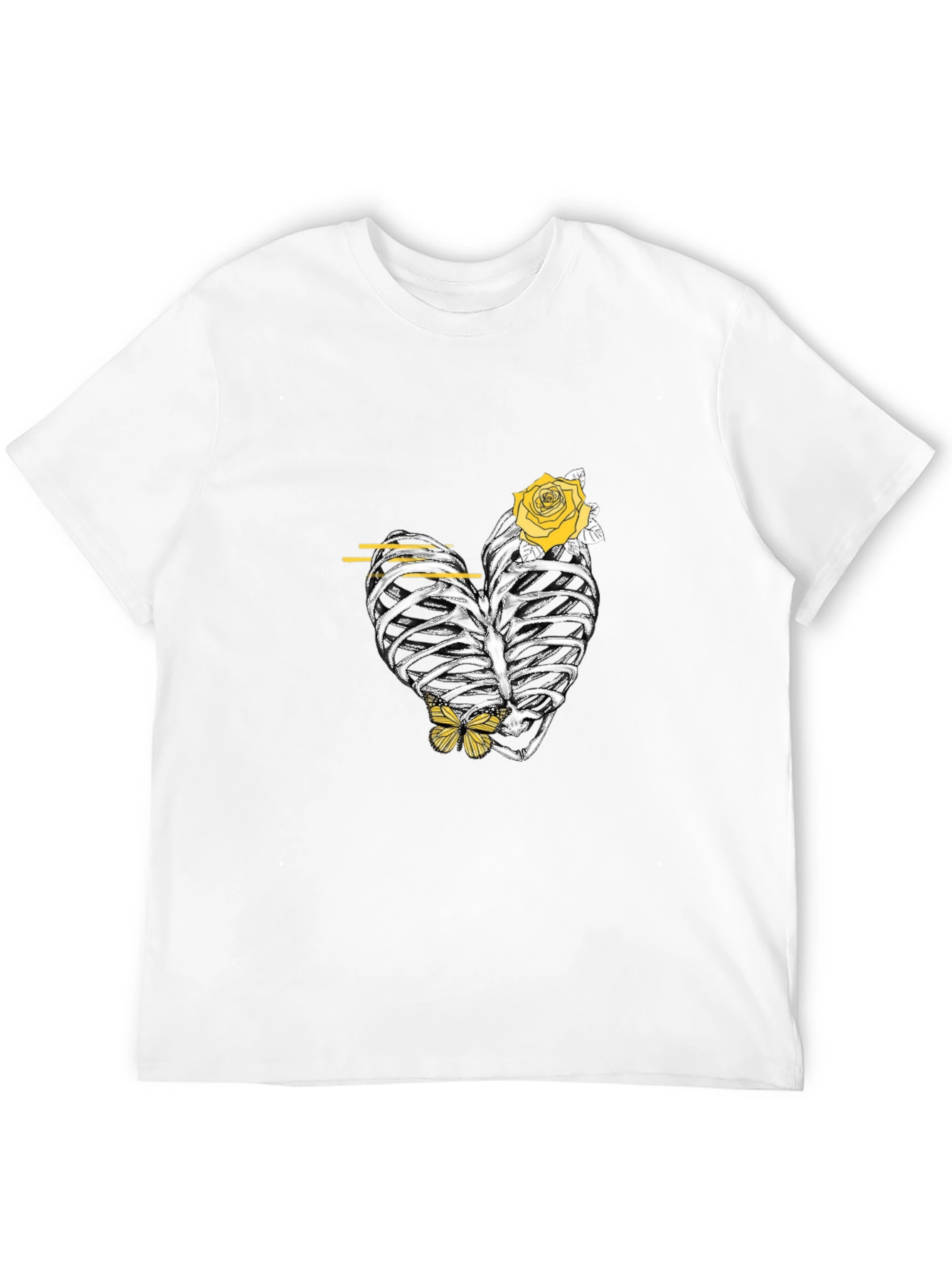 Heart Rib Cage Rose Graphic Tee