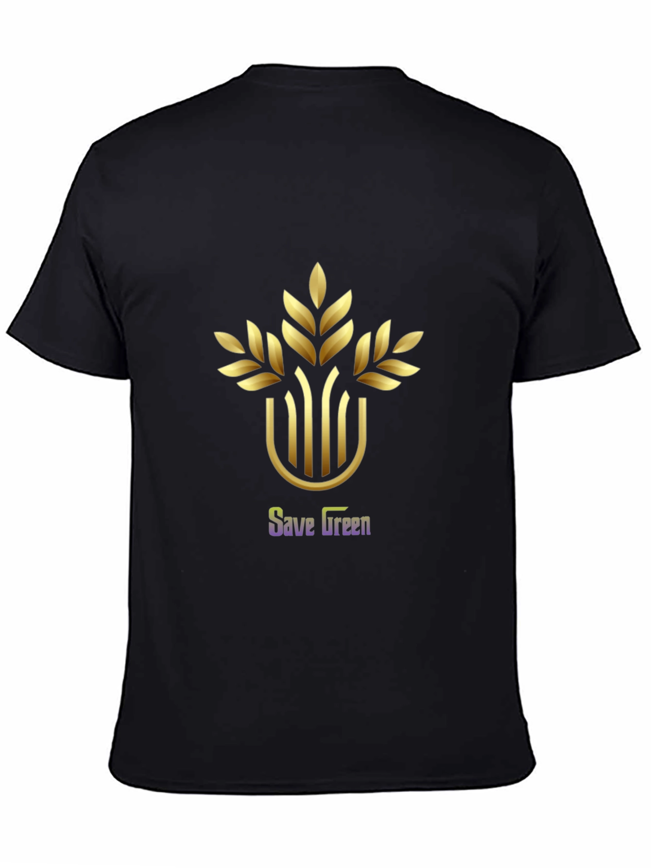 Save Green Graphic Tee - Eco Friendly Black T-Shirt