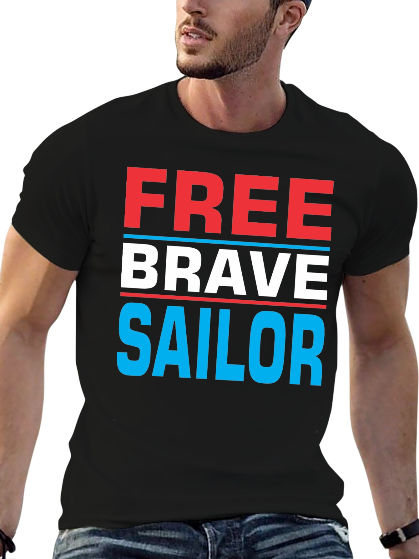 Free Brave Sailor Graphic T-Shirt