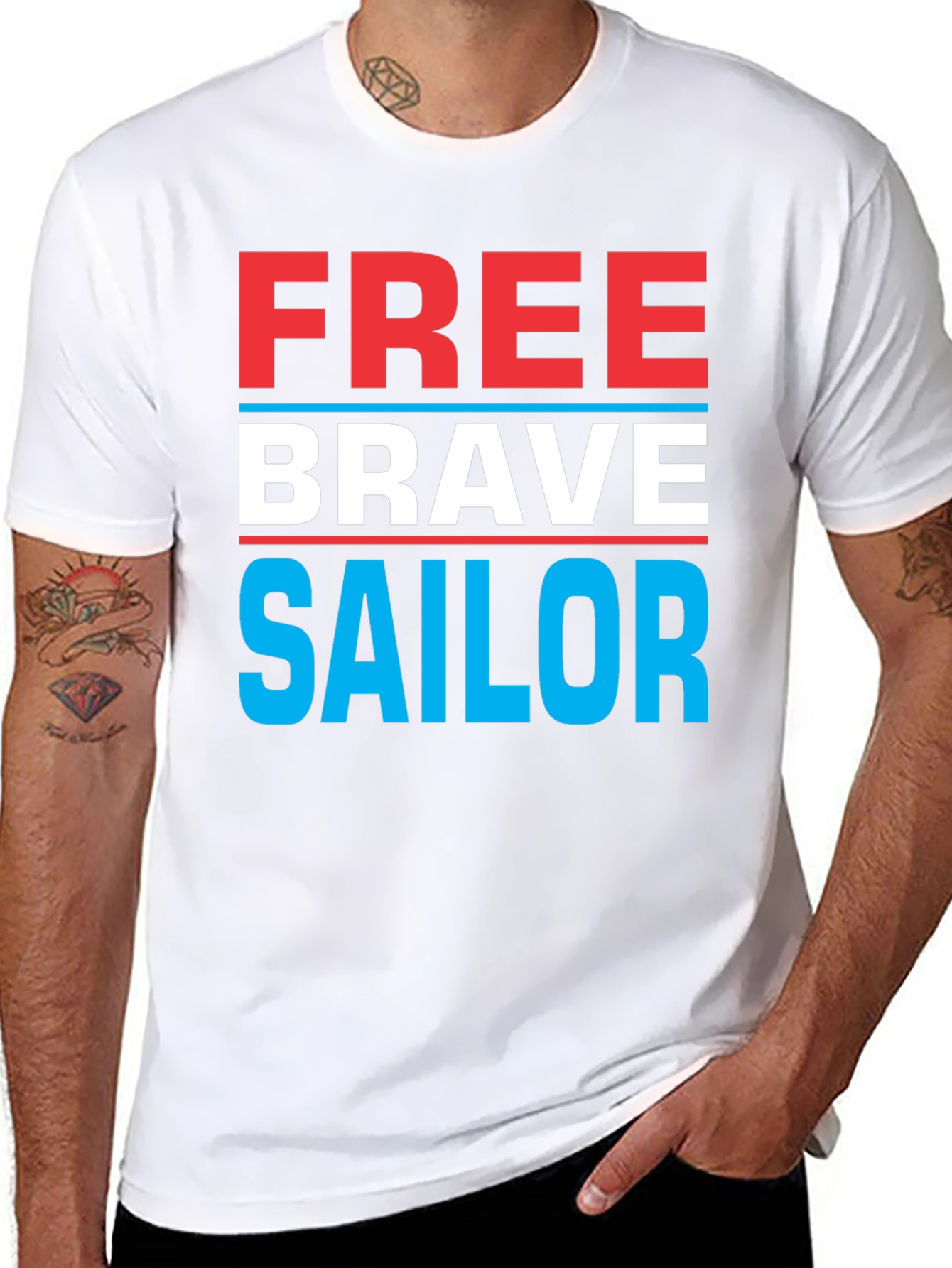 Free Brave Sailor Graphic T-Shirt