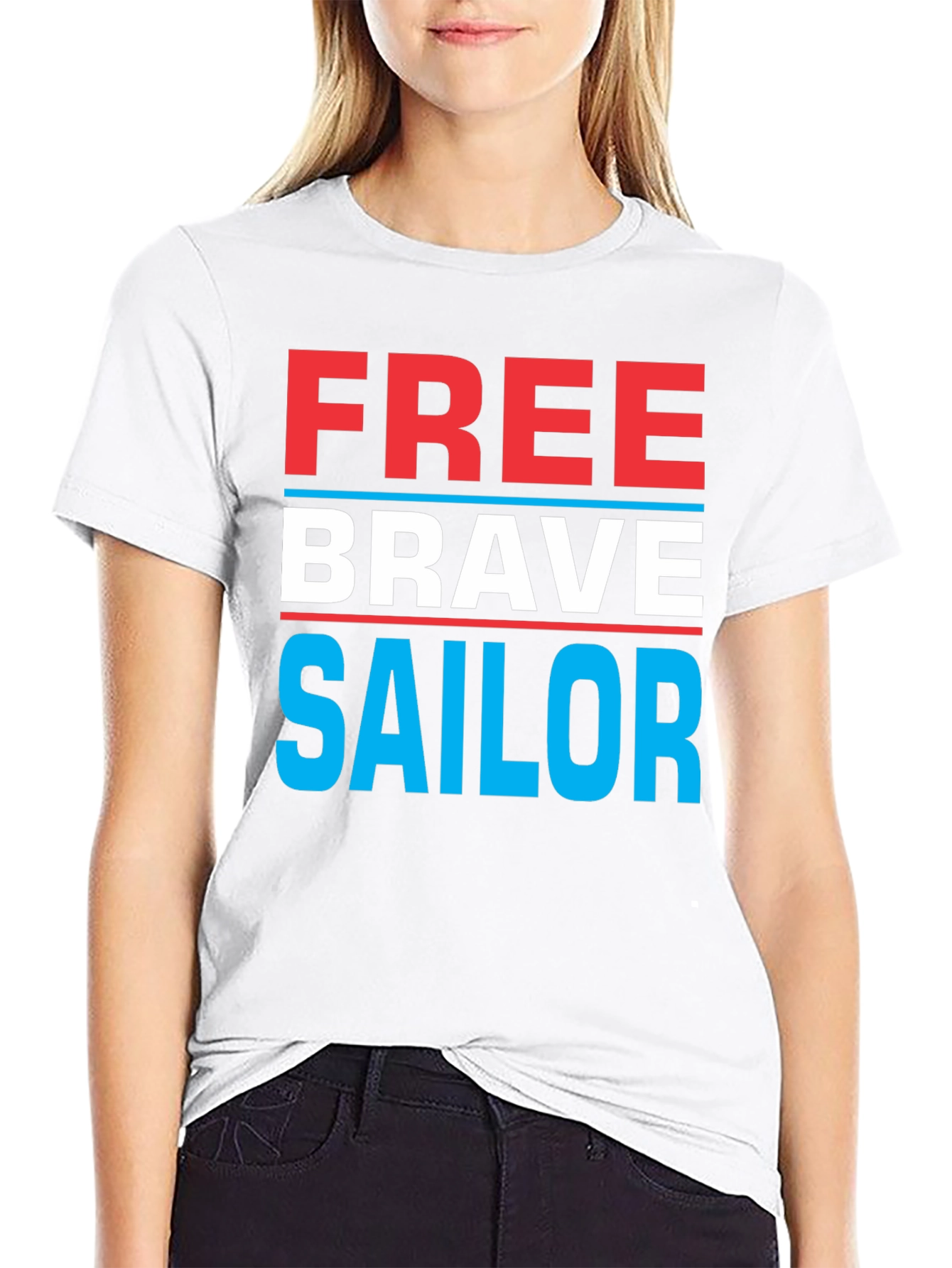 Free Brave Sailor Graphic T-Shirt