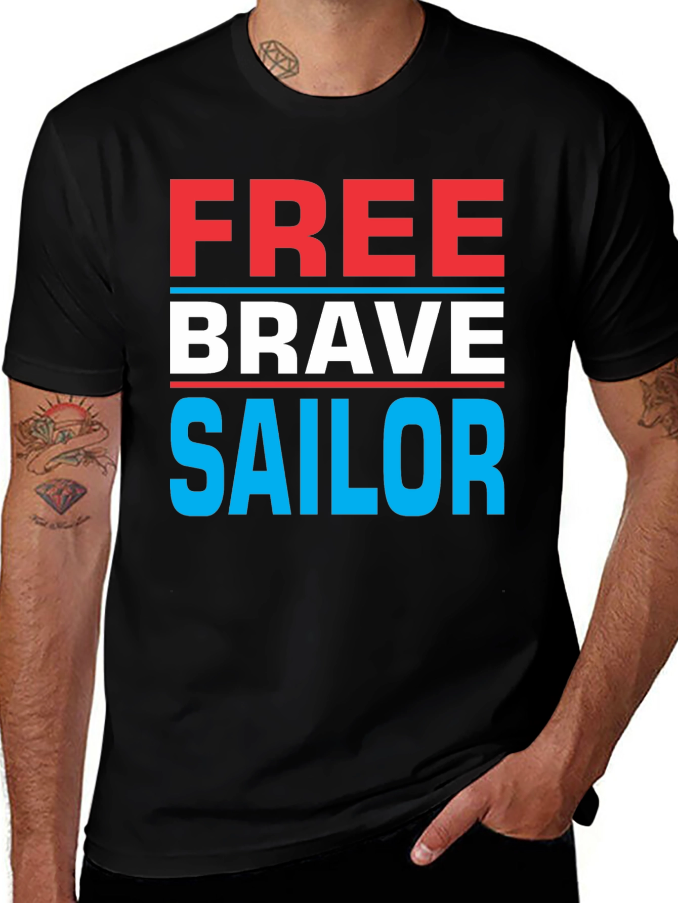 Free Brave Sailor Graphic T-Shirt