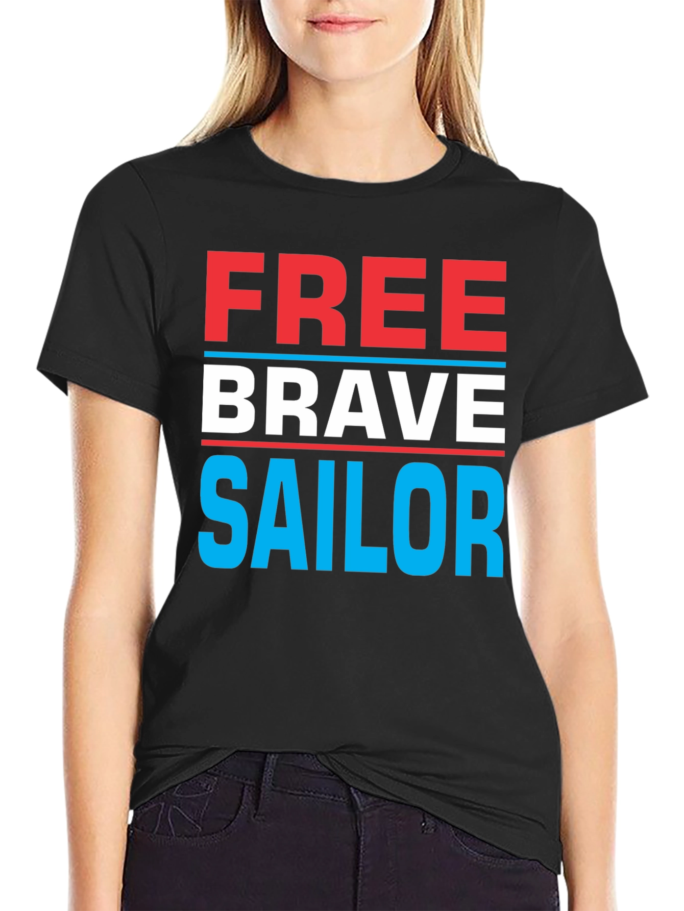 Free Brave Sailor Graphic T-Shirt