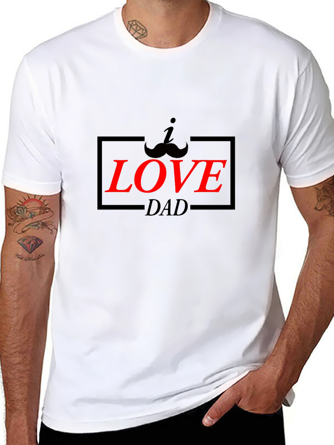 I Mustache You Dad T-Shirt - Black
