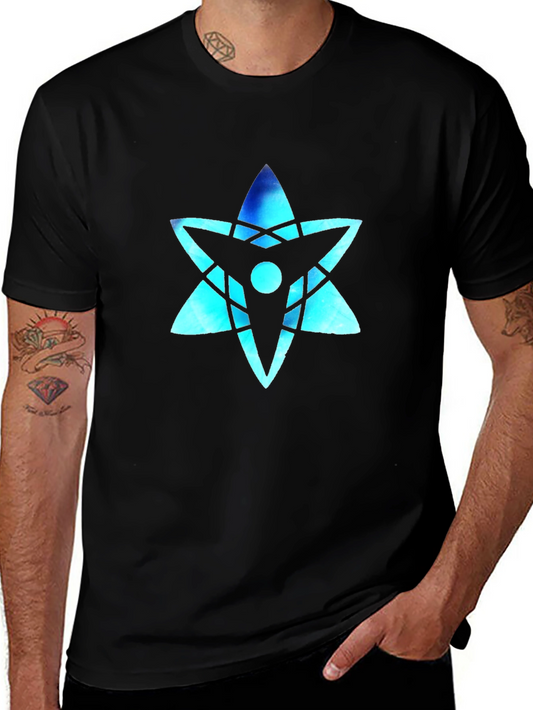 Cool Blue Star Graphic Black T-Shirt