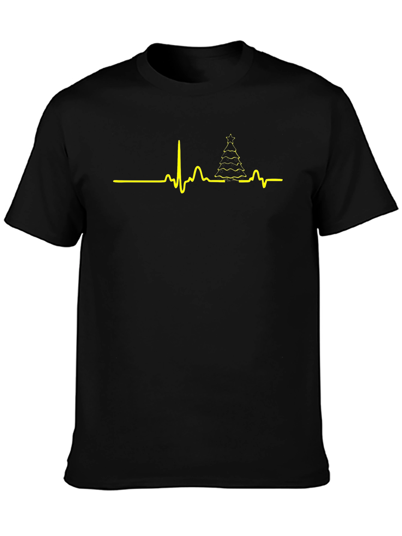 Christmas Tree Heartbeat T-Shirt - Holiday ECG Tee