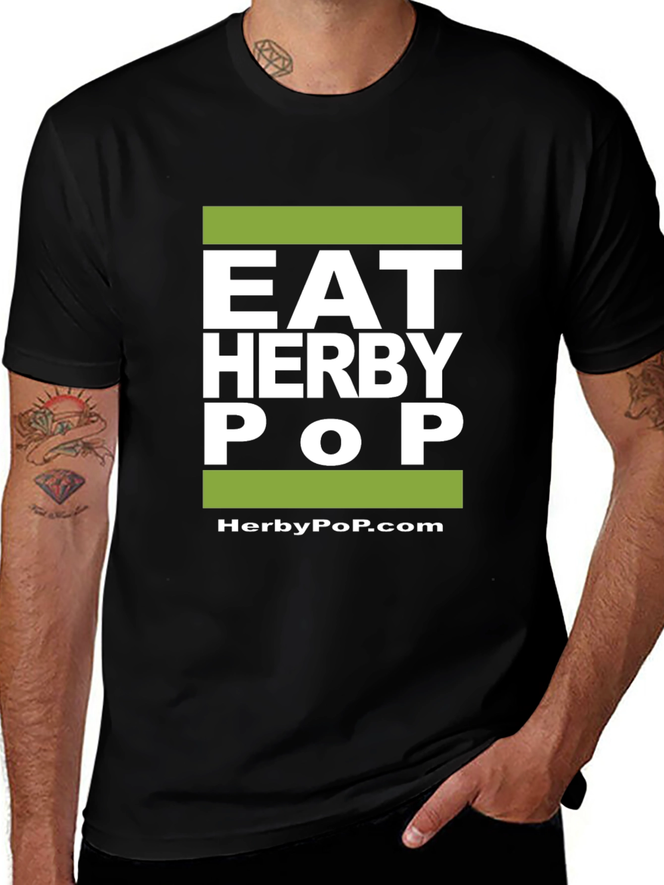 Eat Herby Pop Black T-Shirt