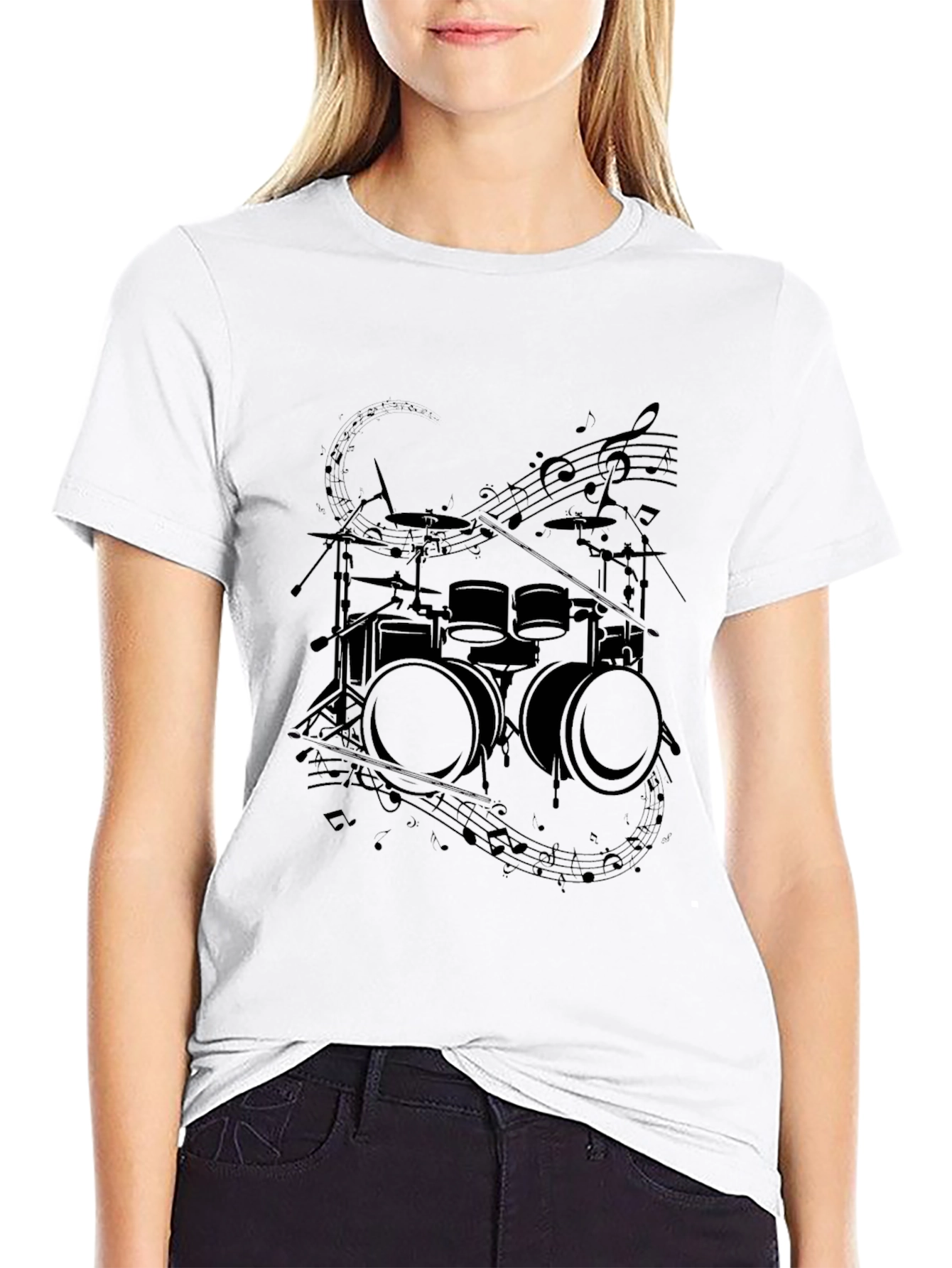 Drum Set Graphic T-Shirt - Music Lover Tee