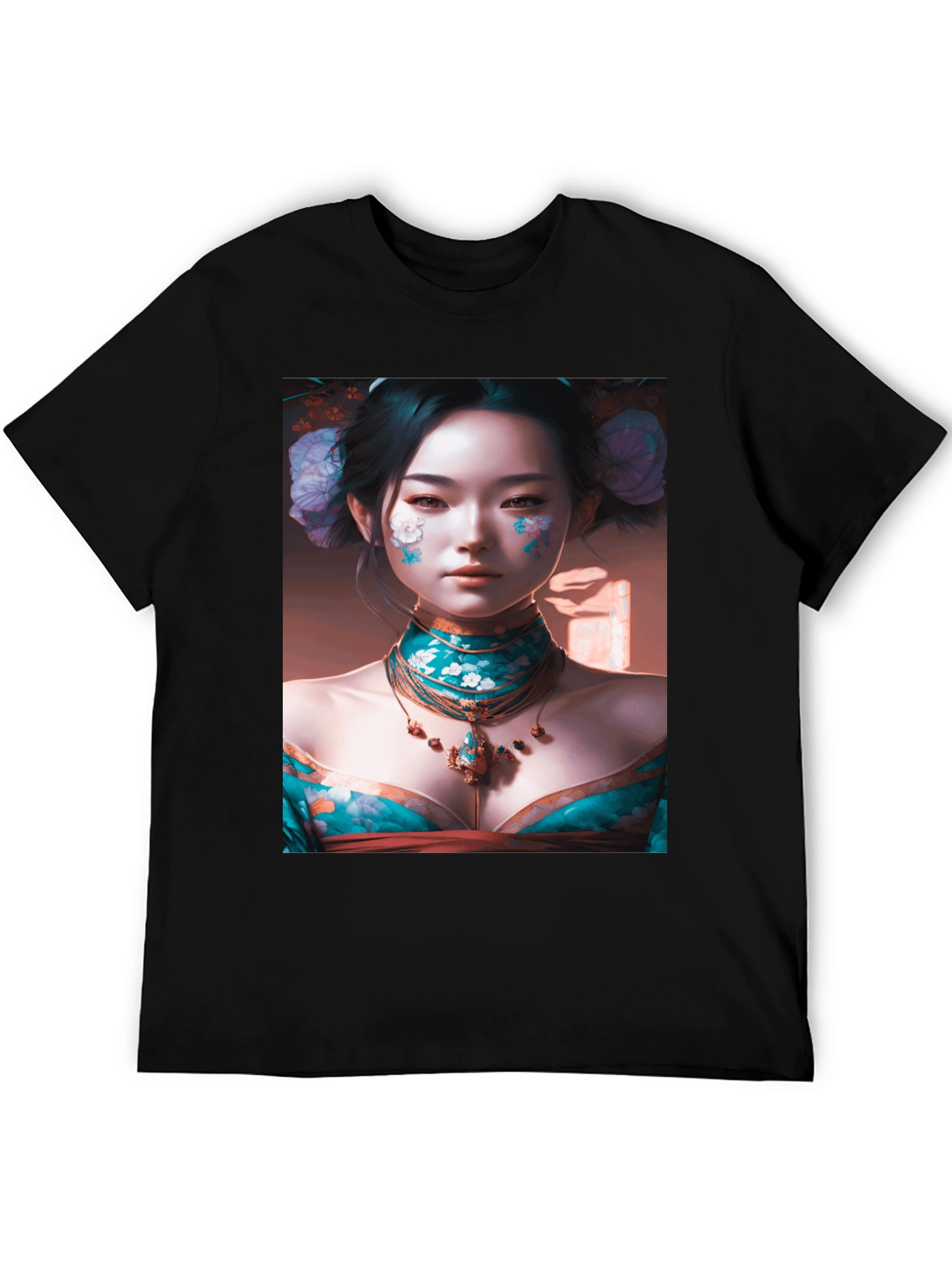 Geisha Art Black T-Shirt