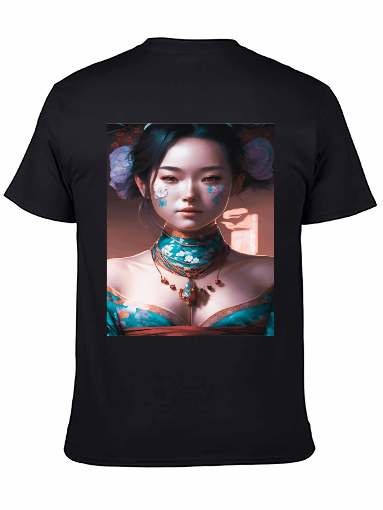 Geisha Art Black T-Shirt