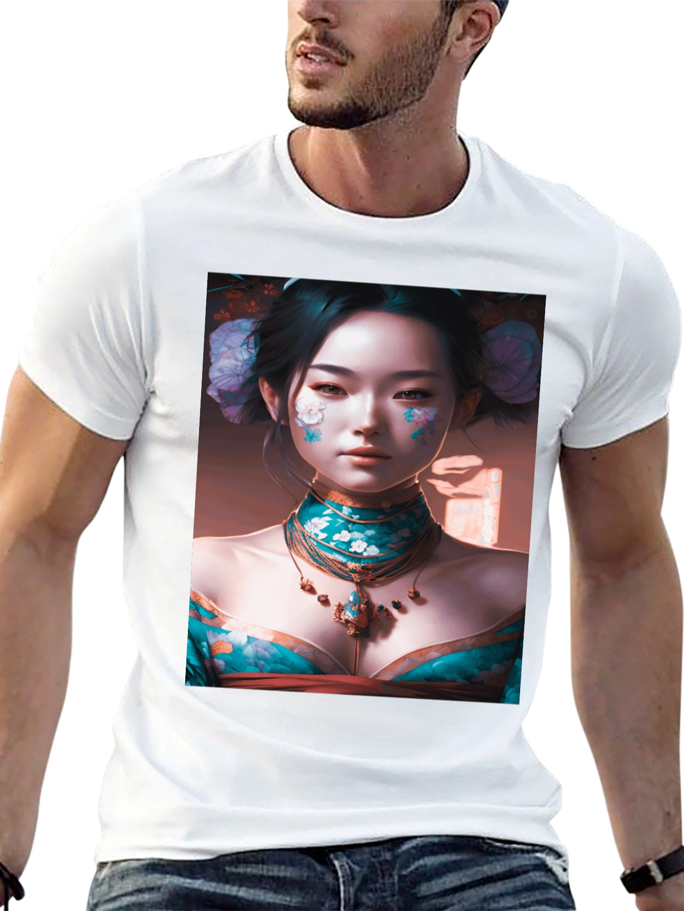 Geisha Art Black T-Shirt