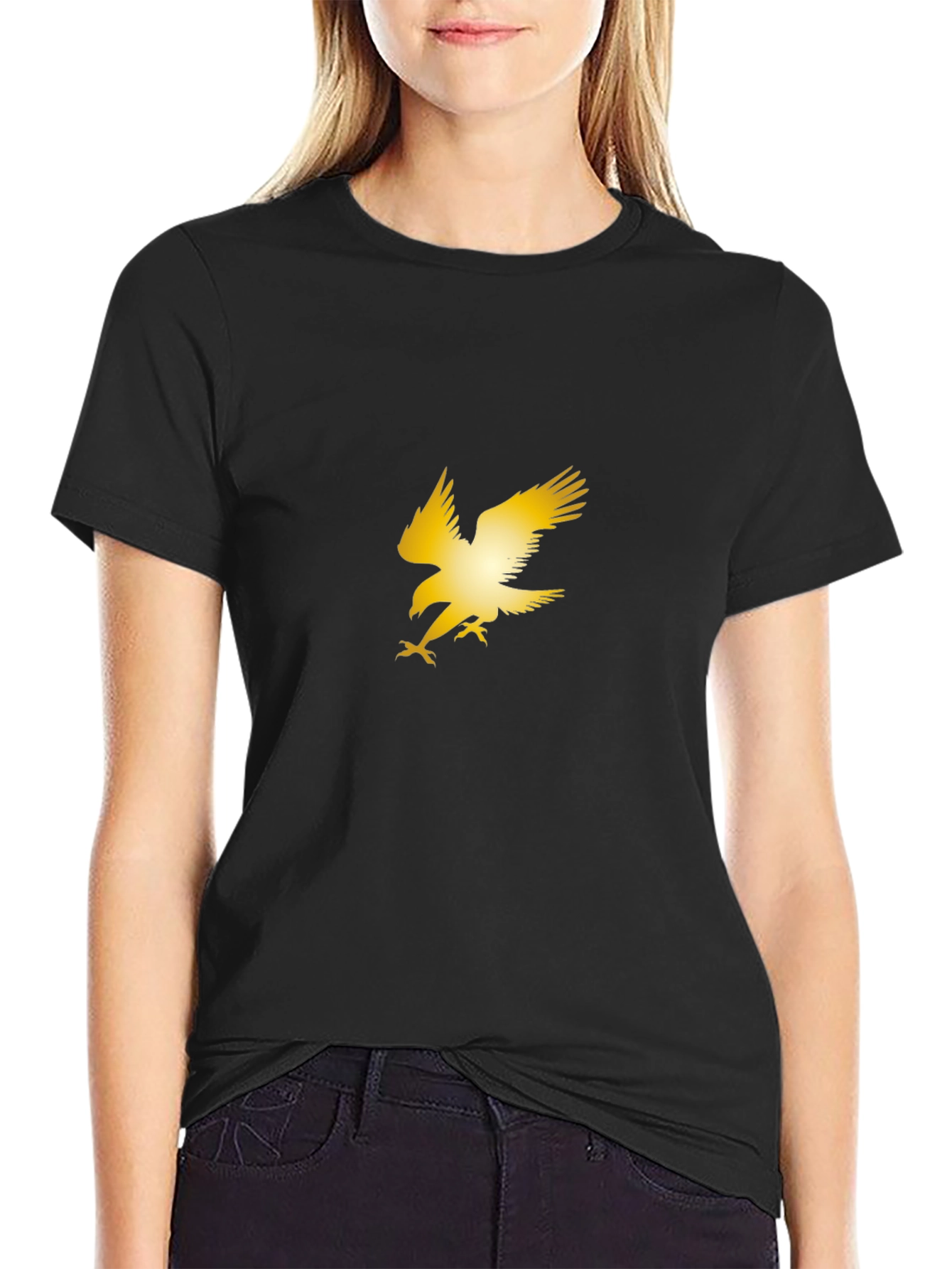 Golden Eagle Graphic Black T-Shirt
