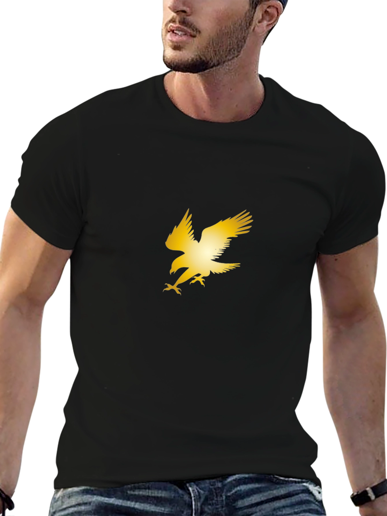 Golden Eagle Graphic Black T-Shirt