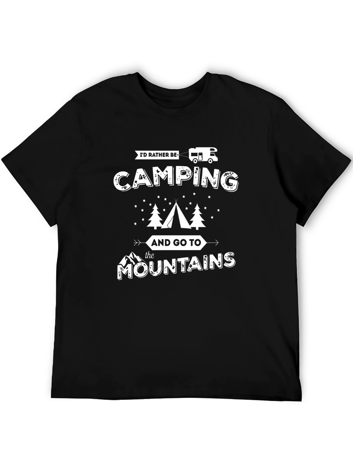 Camping & Mountains Graphic Tee - Black