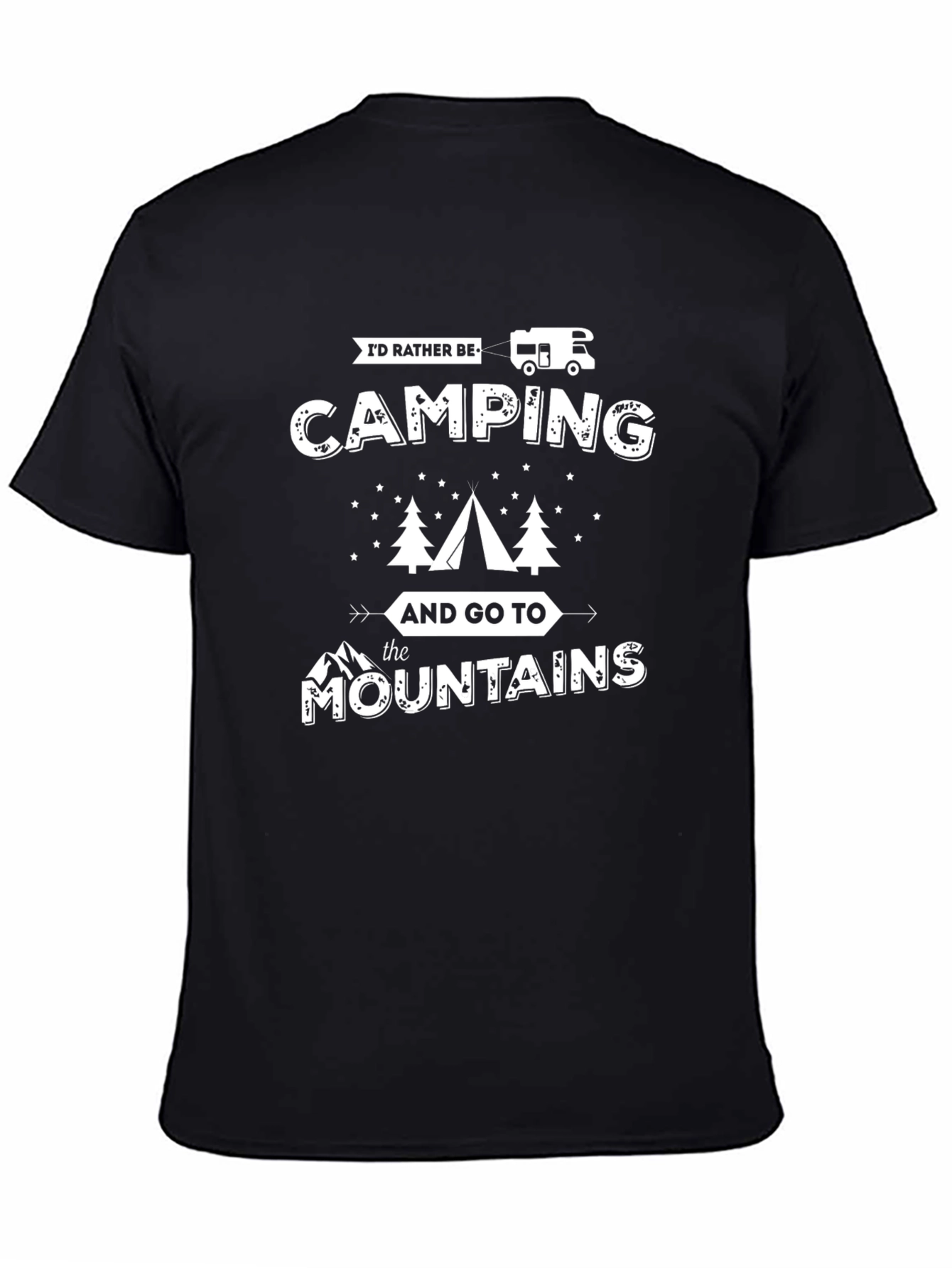 Camping & Mountains Graphic Tee - Black