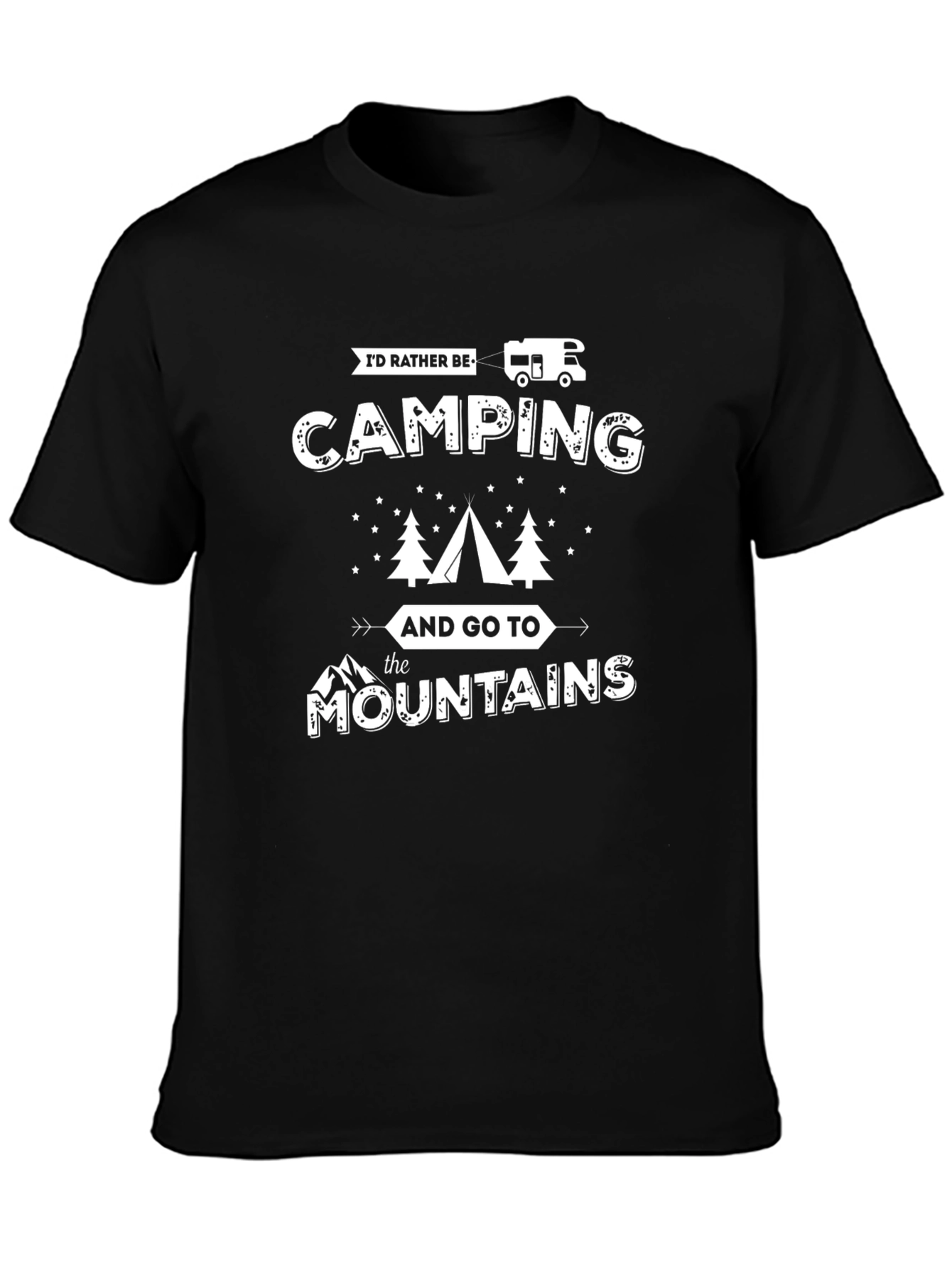 Camping & Mountains Graphic Tee - Black