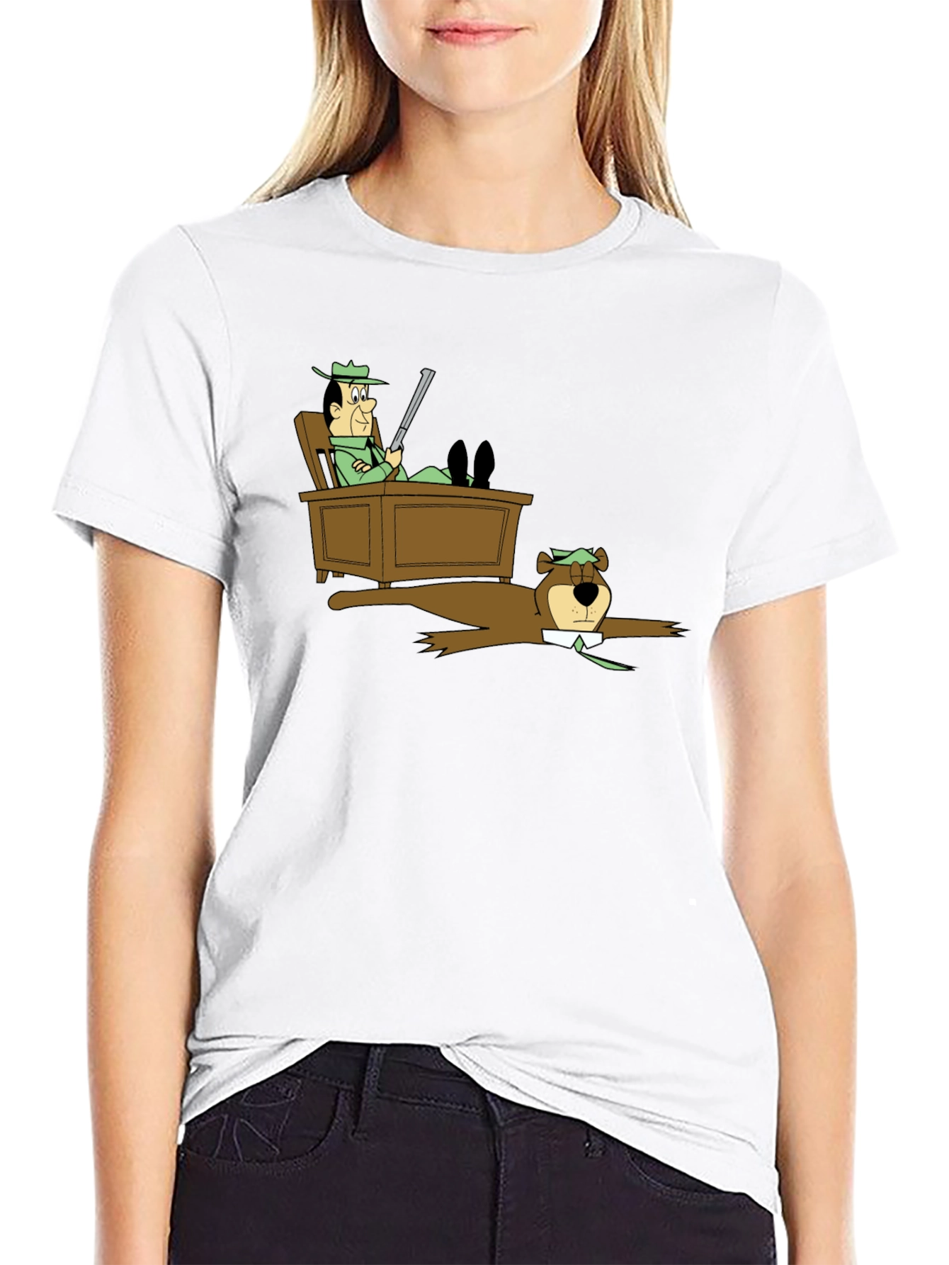 Cartoon Character Graphic Black T-Shirt