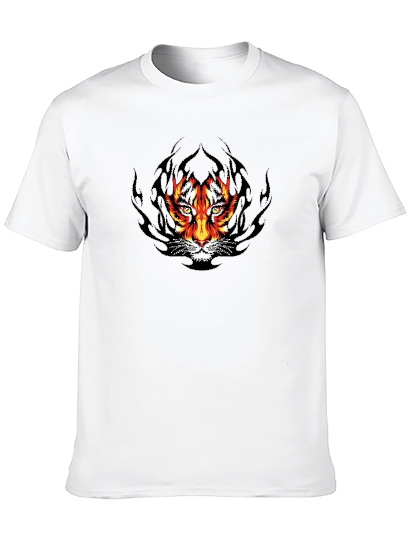 Fiery Tiger Graphic Black T-Shirt