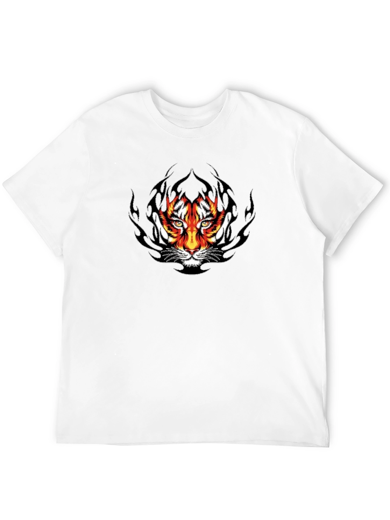 Fiery Tiger Graphic Black T-Shirt