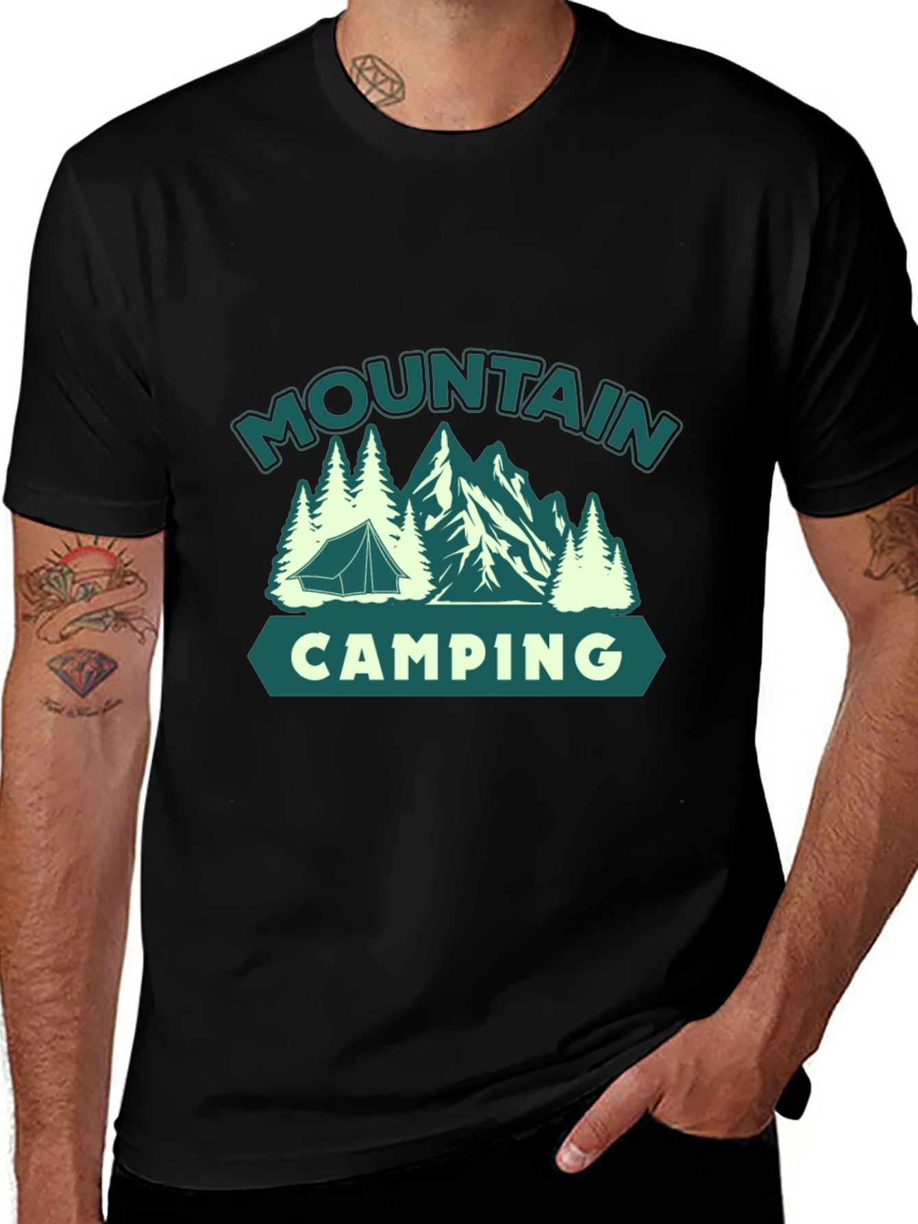 Mountain Camping Graphic Tee - Outdoor Adventure Shirt