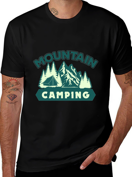 Mountain Camping Graphic Tee - Outdoor Adventure Shirt