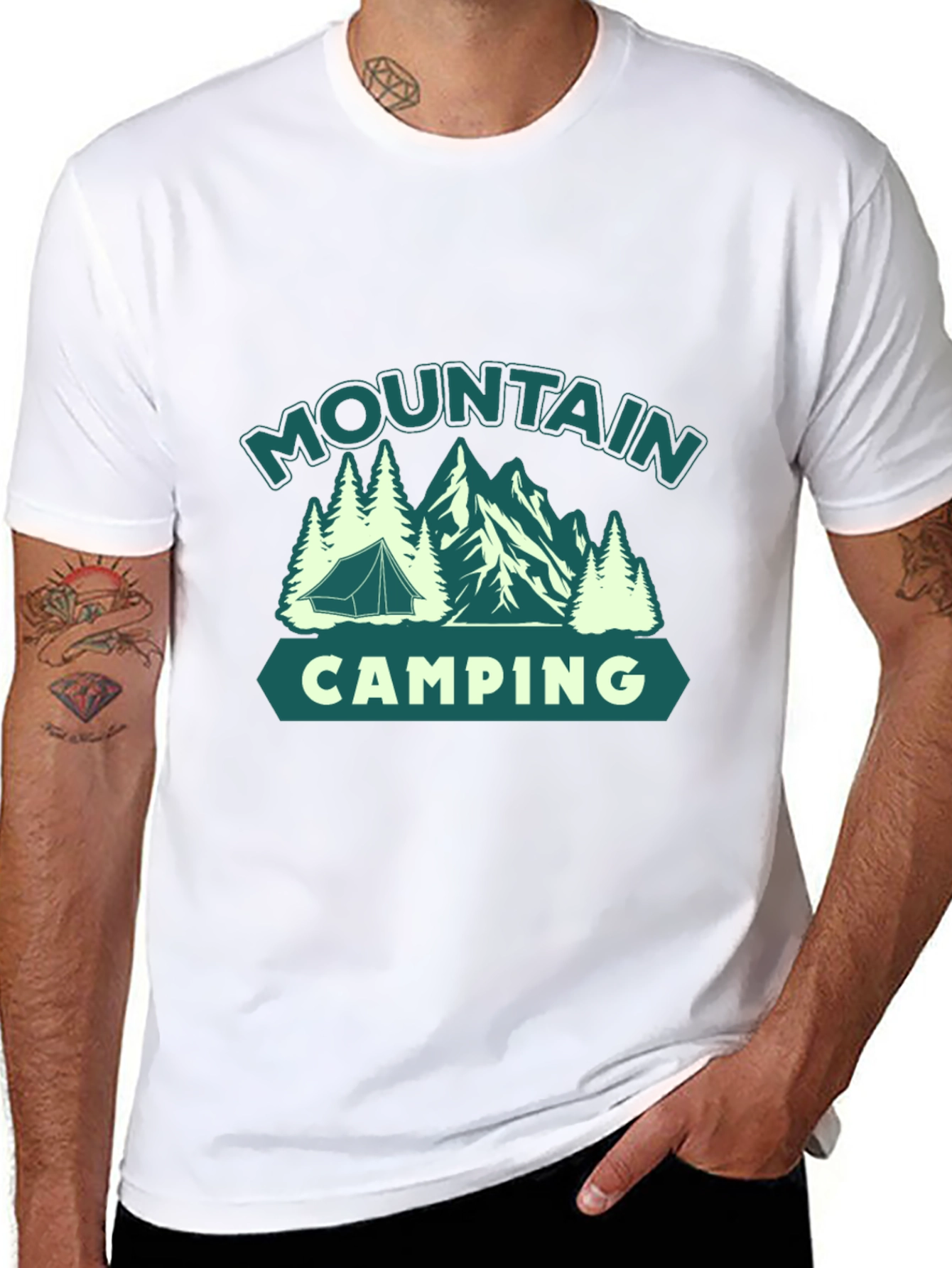 Mountain Camping Graphic Tee - Outdoor Adventure Shirt
