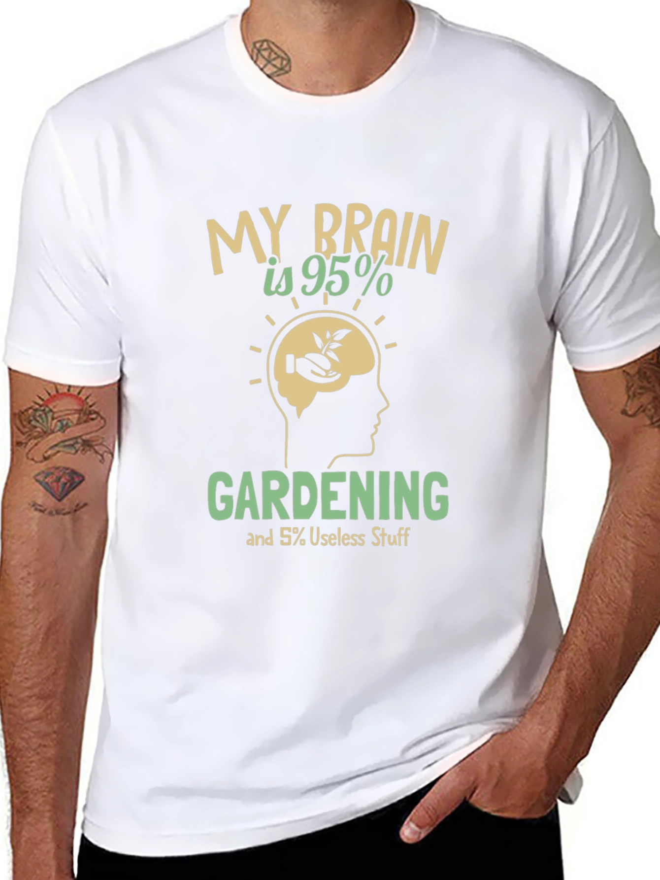Gardening Brain T-Shirt - Funny Gardener Tee