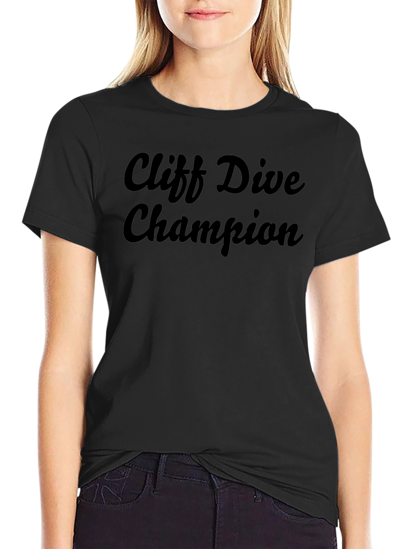 Cliff Dive Champion Black Graphic Tee
