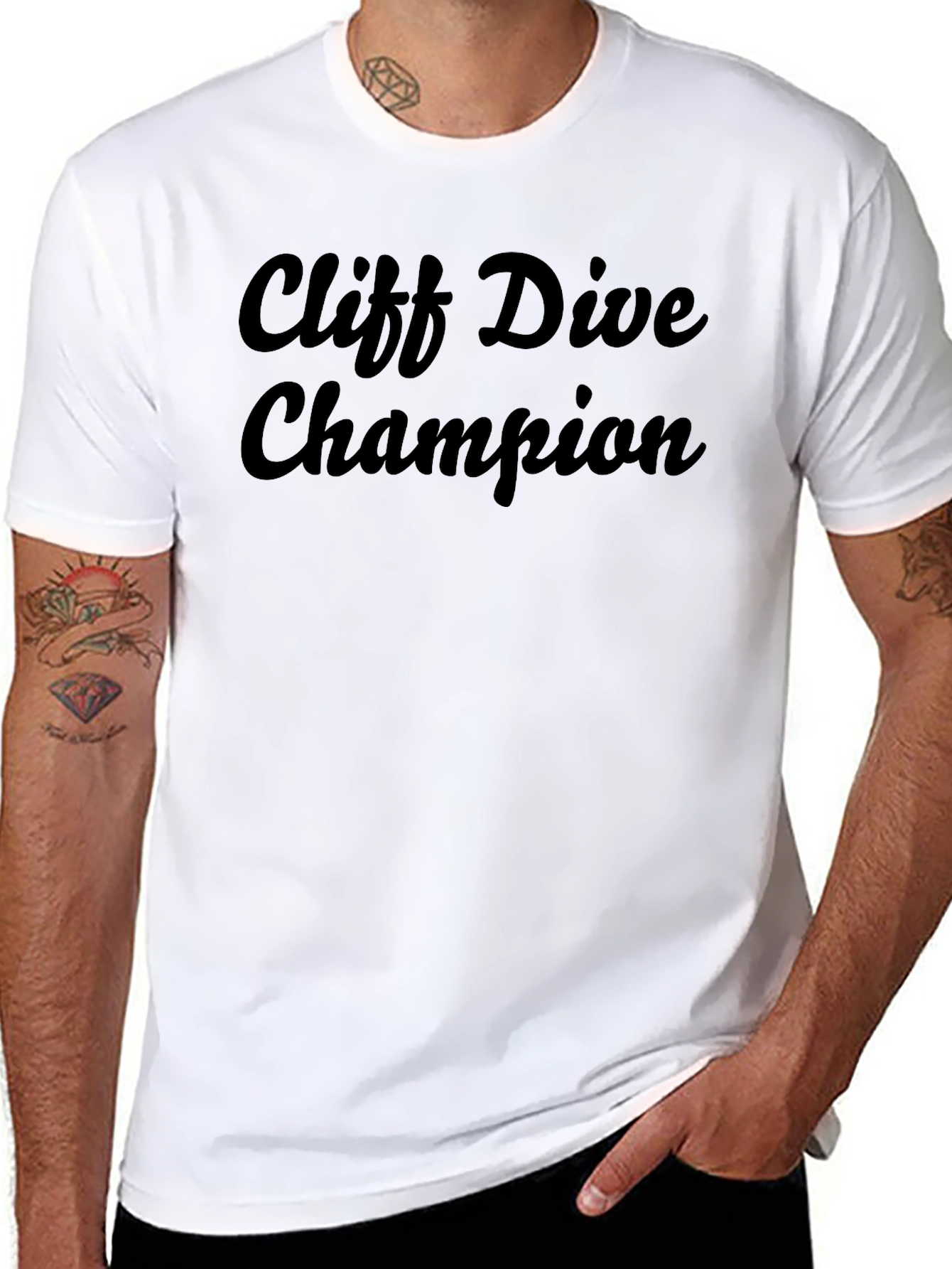 Cliff Dive Champion Black Graphic Tee