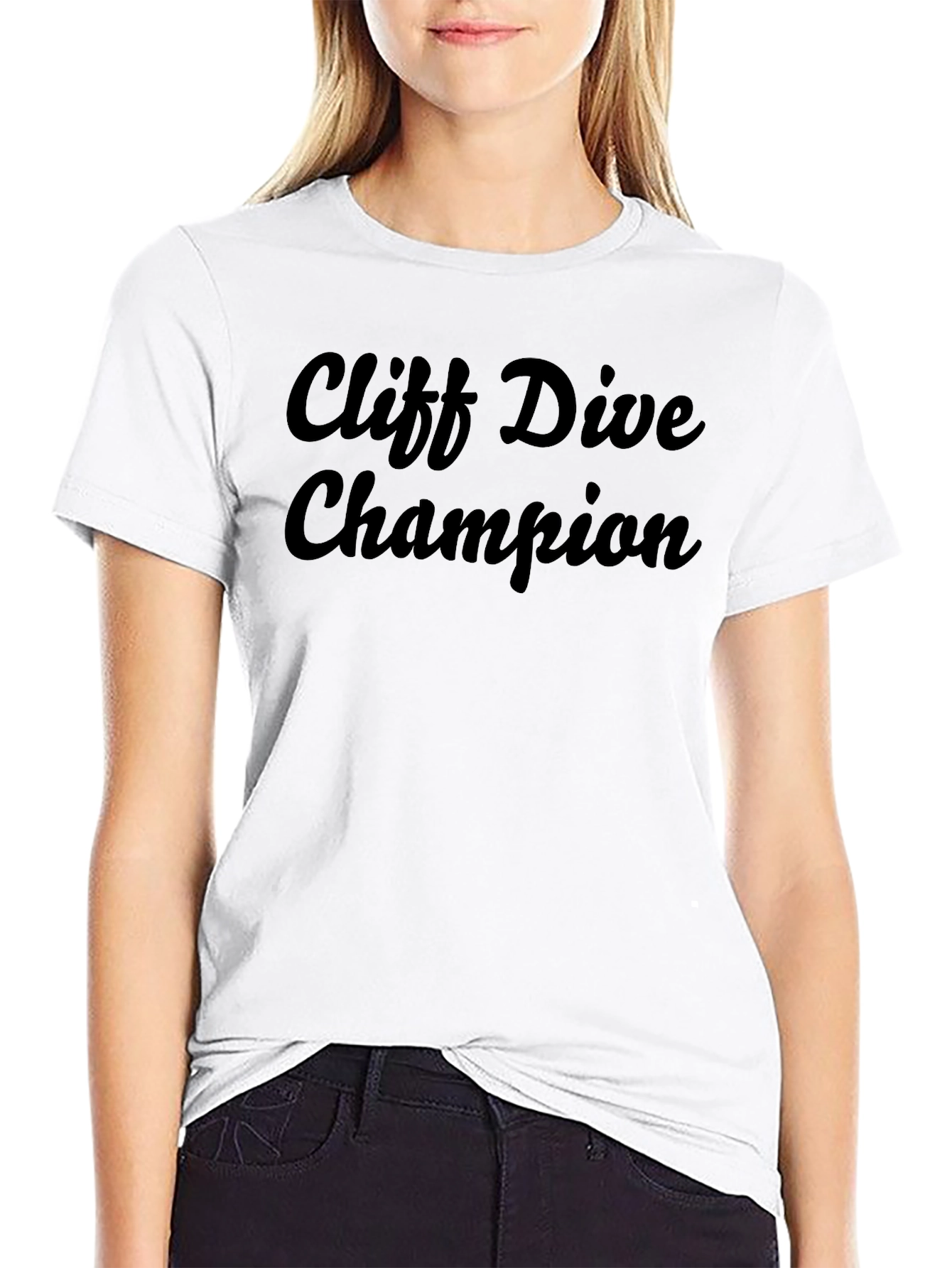Cliff Dive Champion Black Graphic Tee