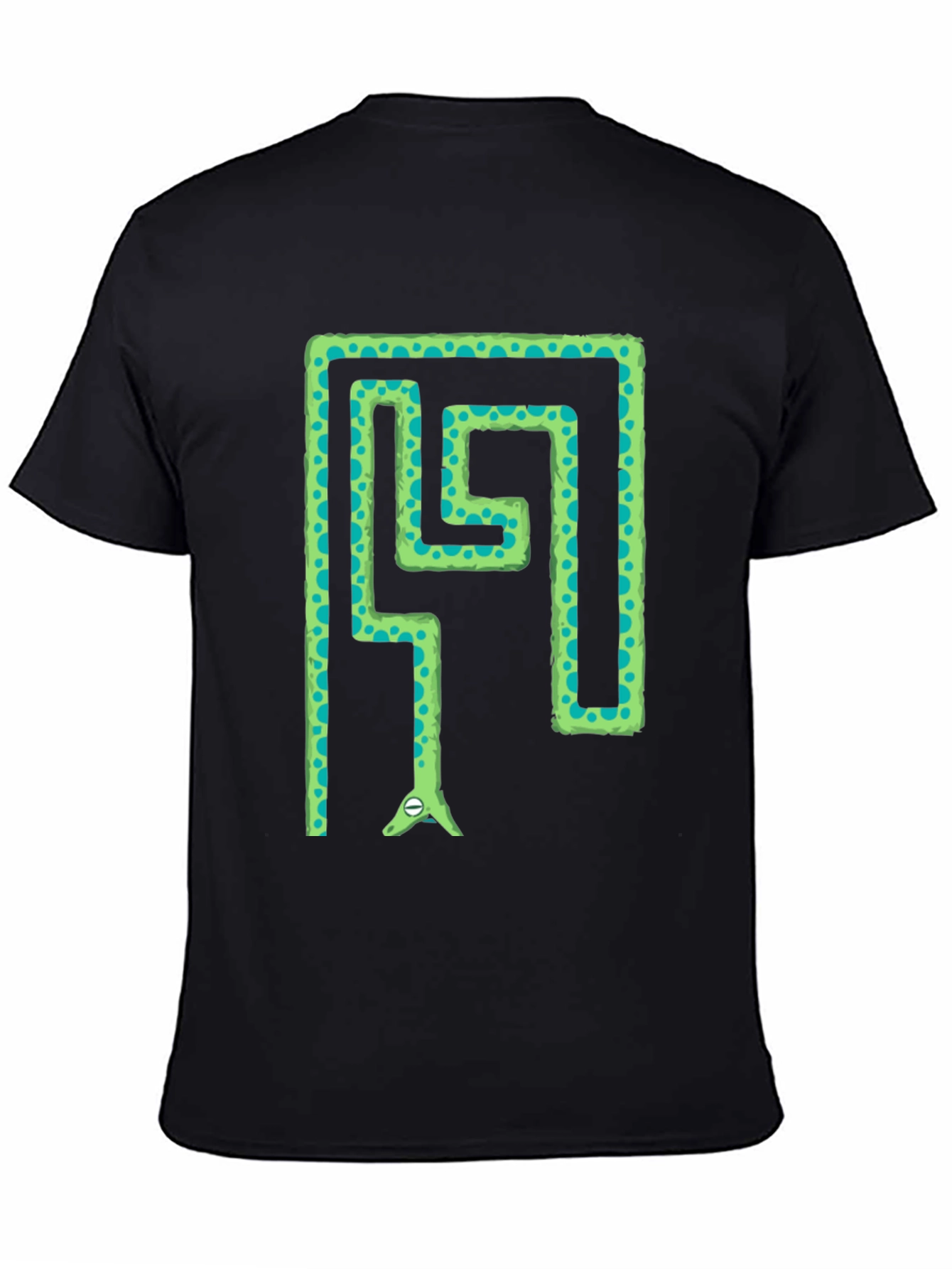 Snake Maze T-Shirt - Green Reptile in Labyrinth Tee