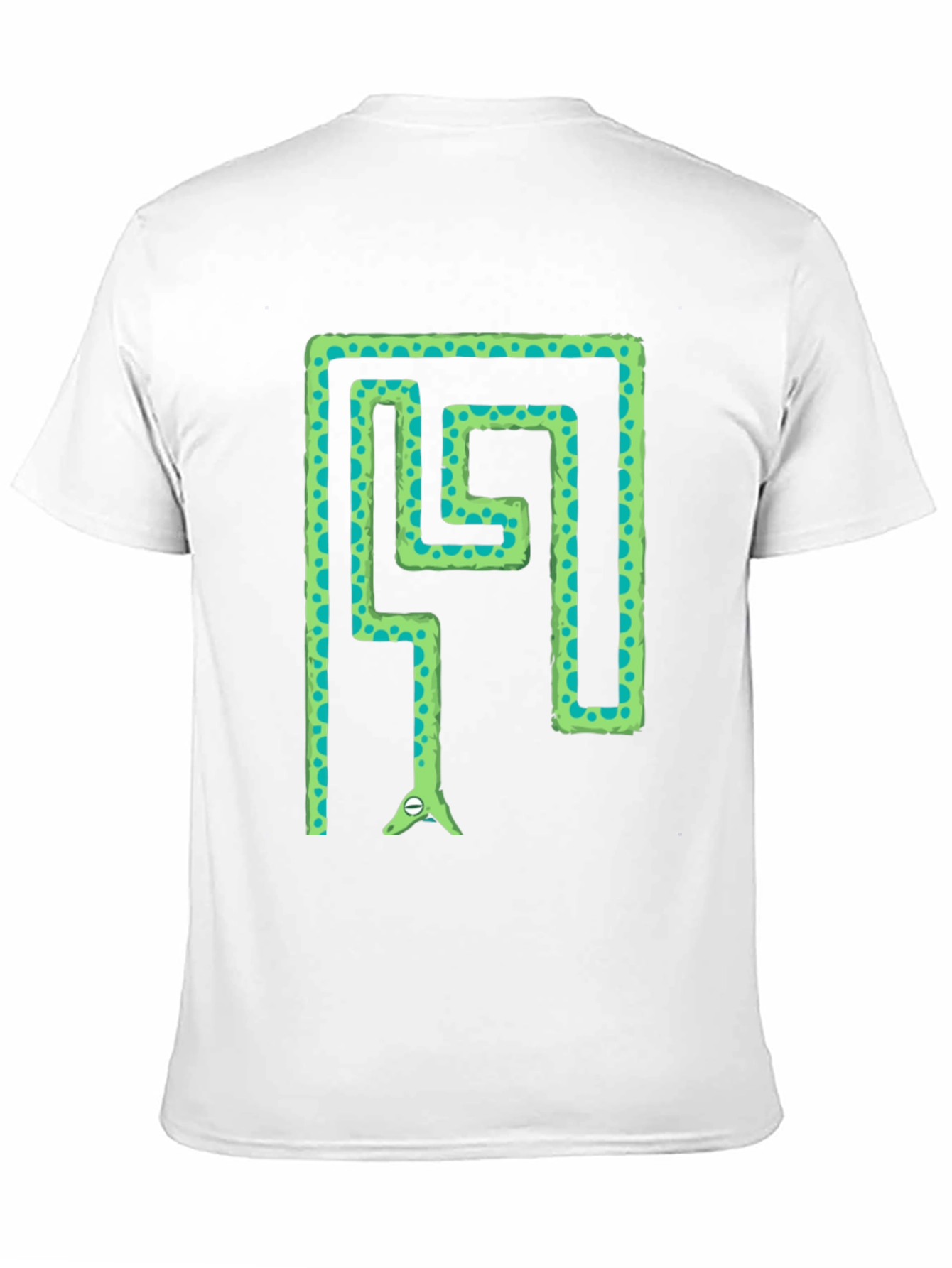 Snake Maze T-Shirt - Green Reptile in Labyrinth Tee
