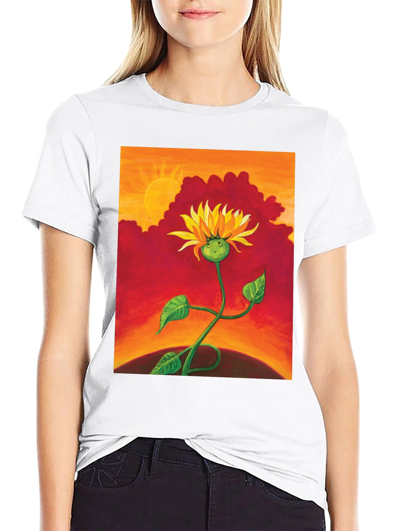 Sunflower Graphic Tee - Unique Art T-Shirt