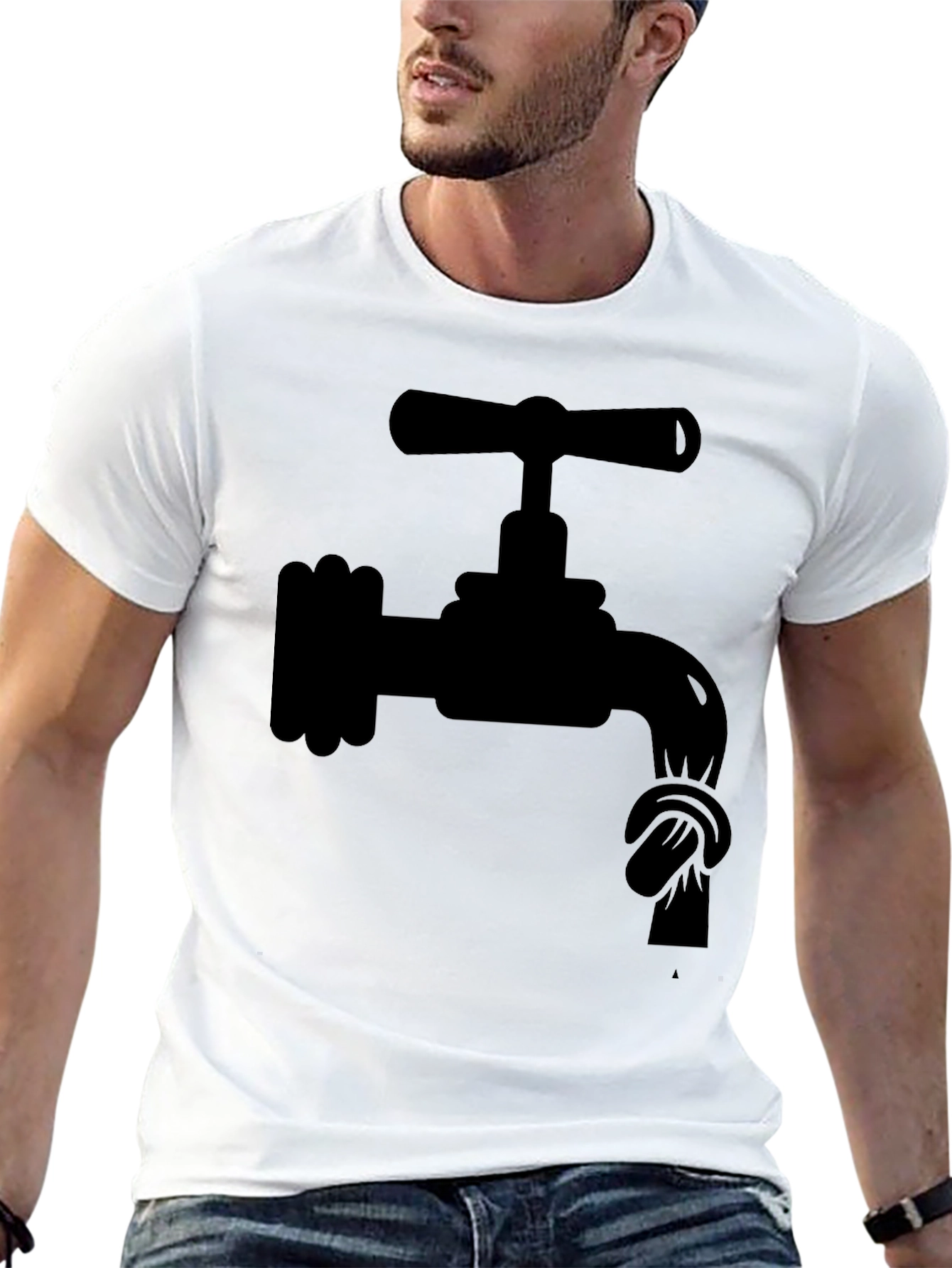 Funny Plumbing Problem T-Shirt - Knotted Faucet Design