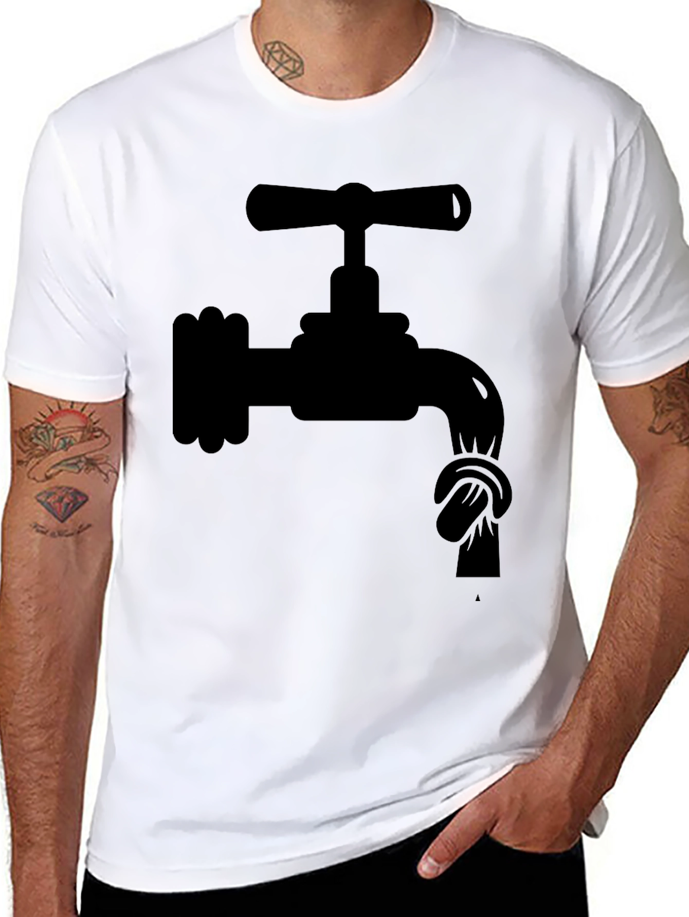 Funny Plumbing Problem T-Shirt - Knotted Faucet Design