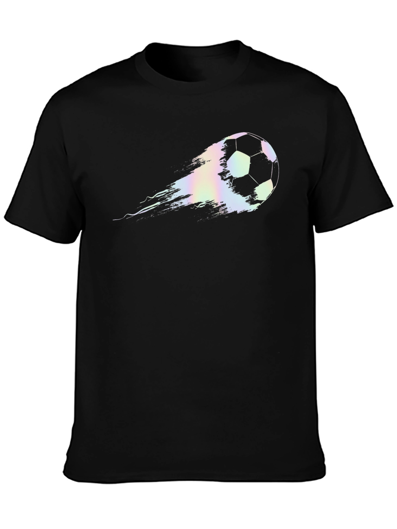 Cool Soccer Ball Graphic T-Shirt - Black
