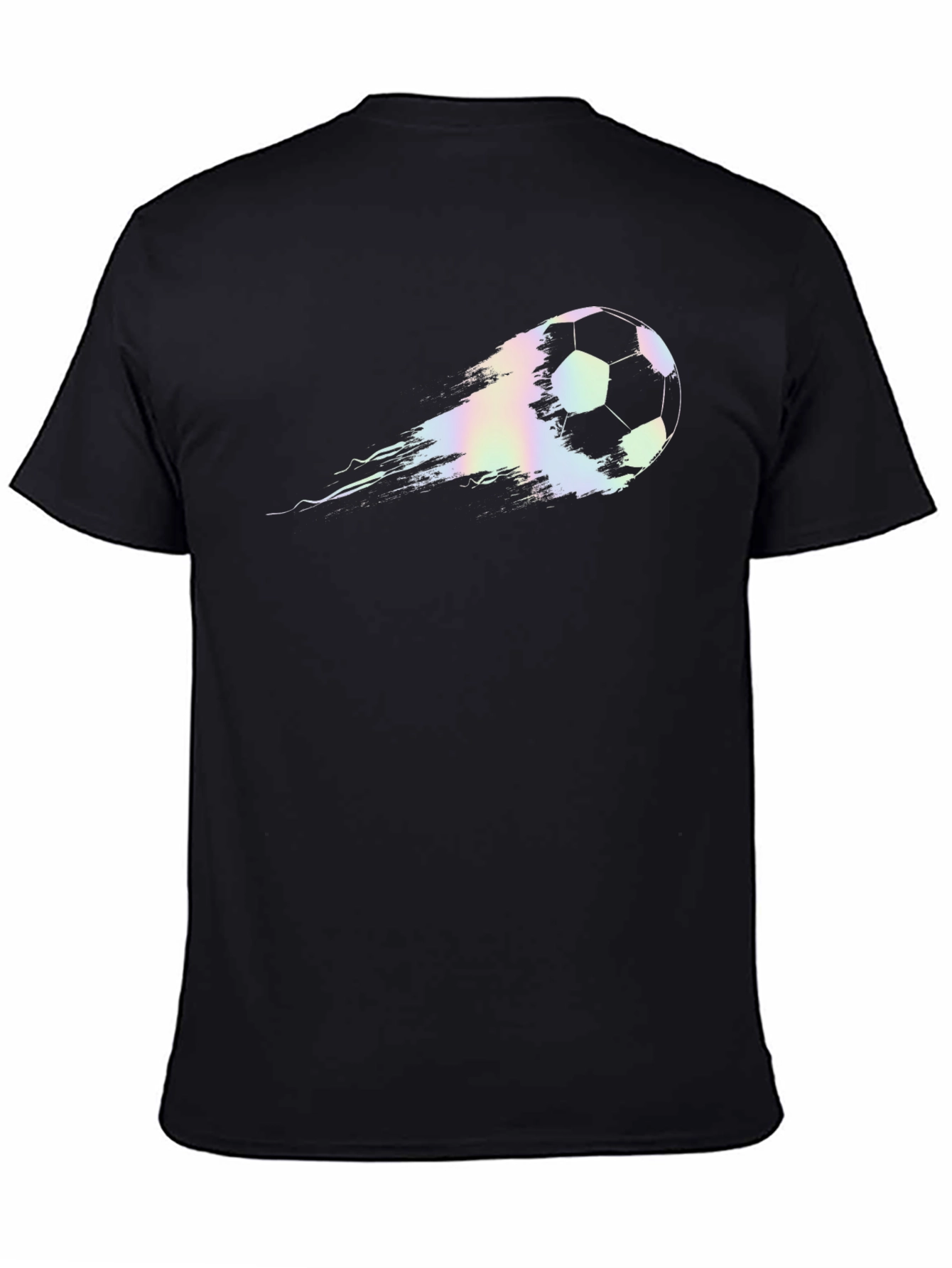Cool Soccer Ball Graphic T-Shirt - Black