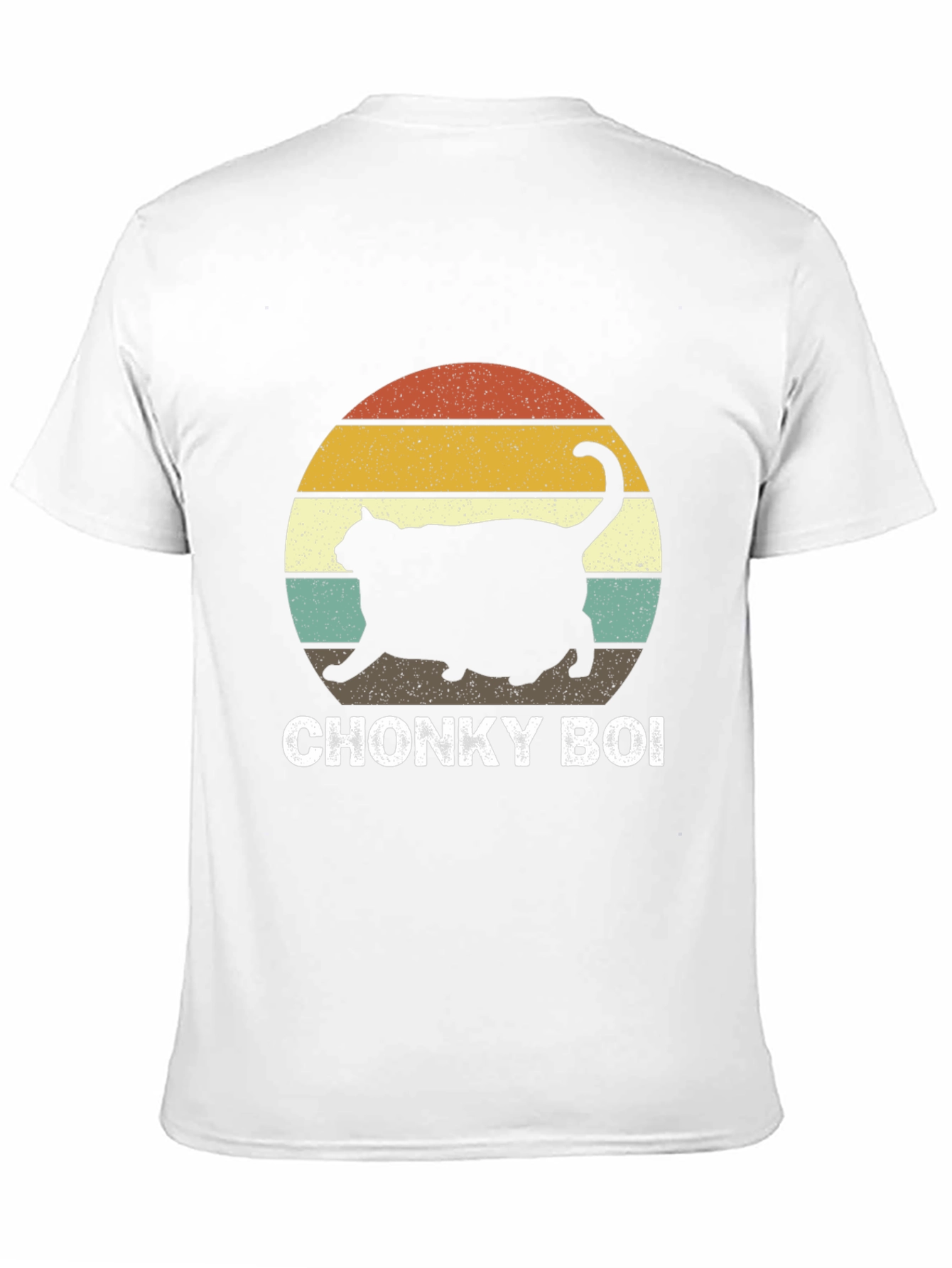 Chonky Boi Cat T-Shirt Retro Sunset