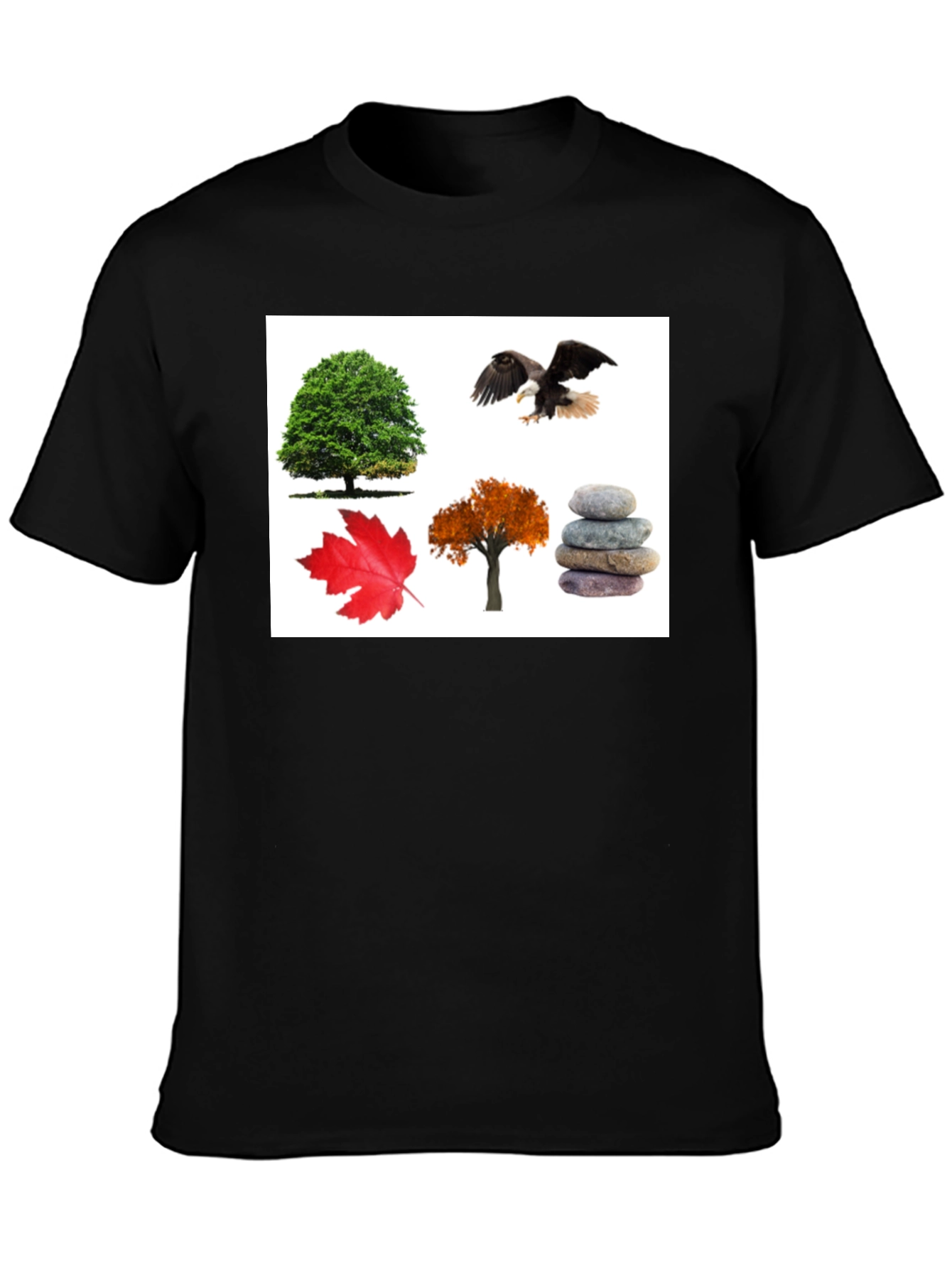 Nature Collage Black T-Shirt