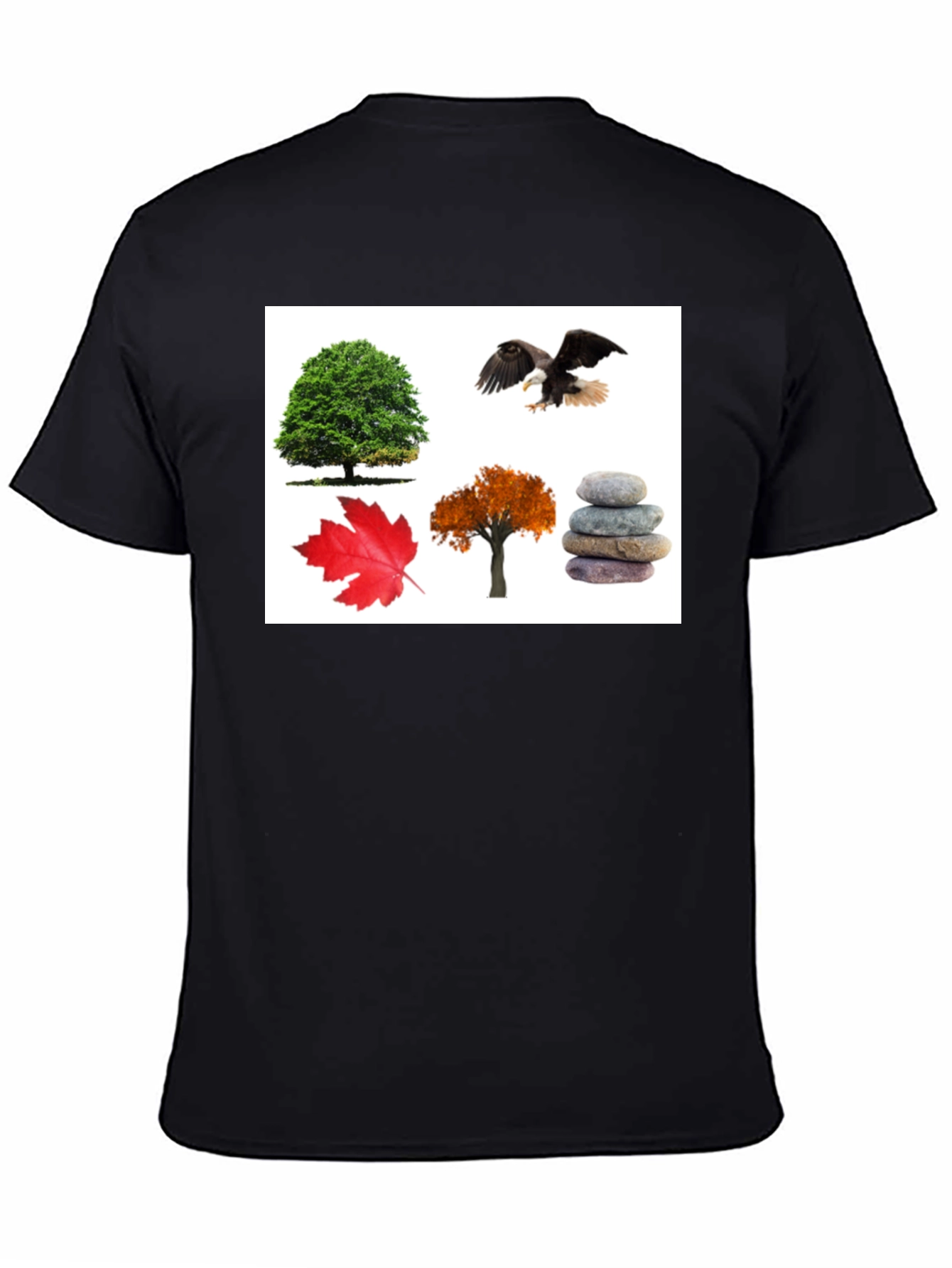 Nature Collage Black T-Shirt
