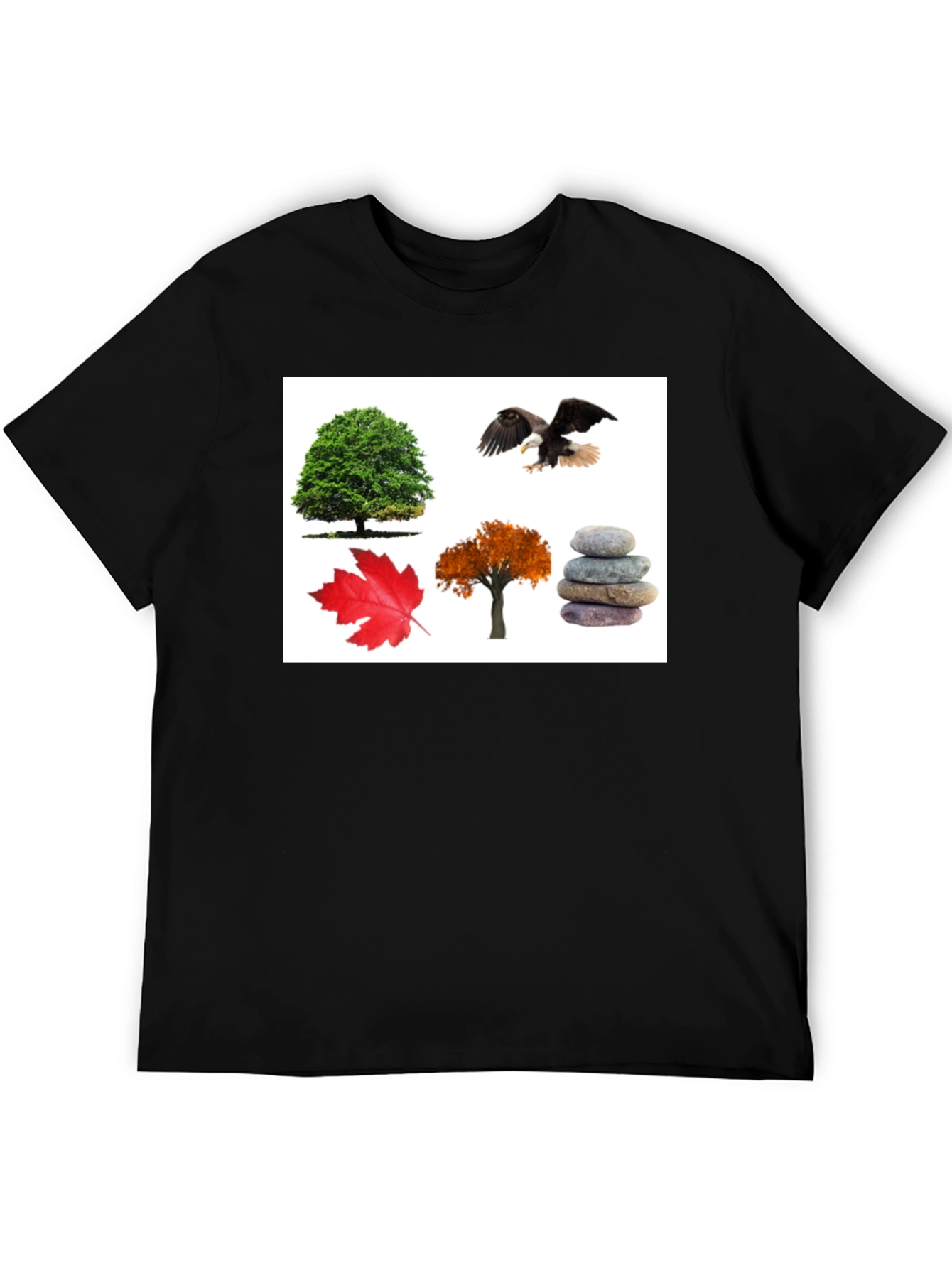 Nature Collage Black T-Shirt