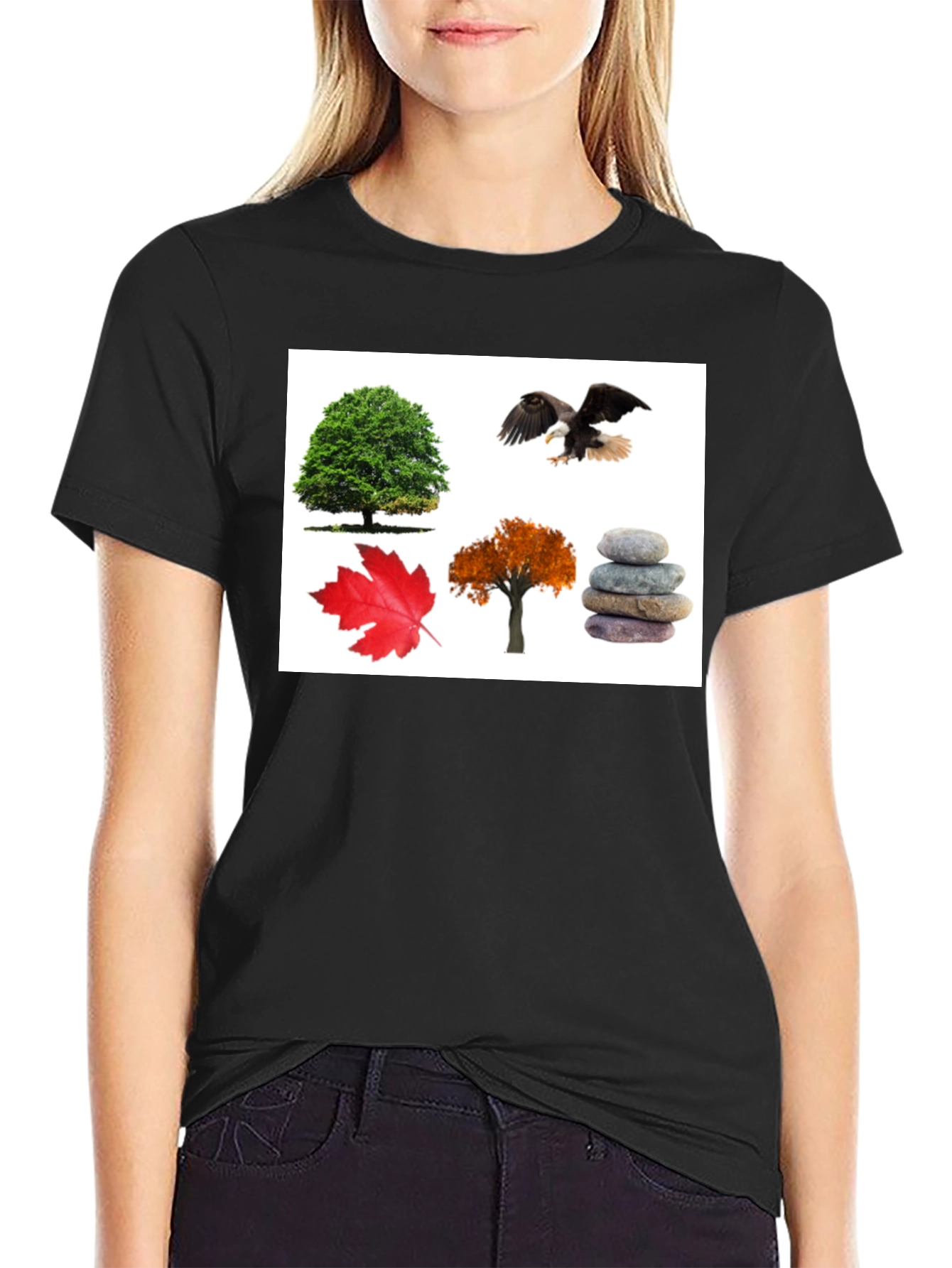 Nature Collage Black T-Shirt