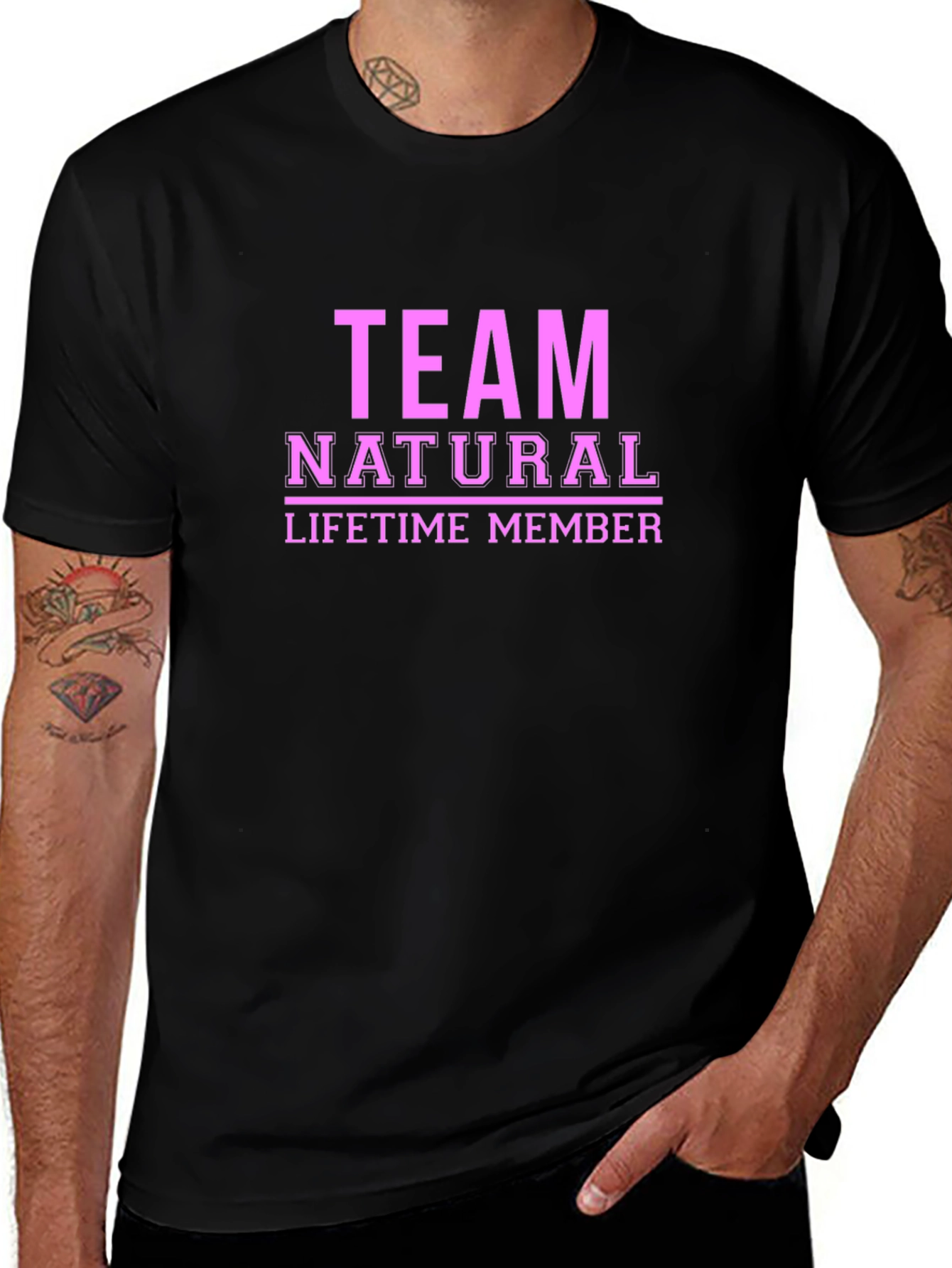 Team Natural Lifetime Member Black T-Shirt