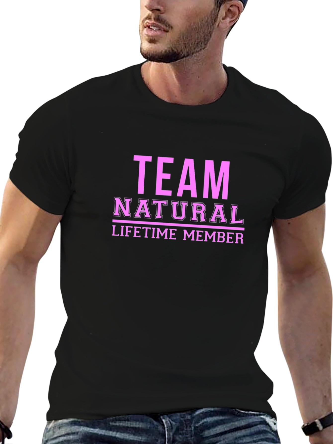 Team Natural Lifetime Member Black T-Shirt