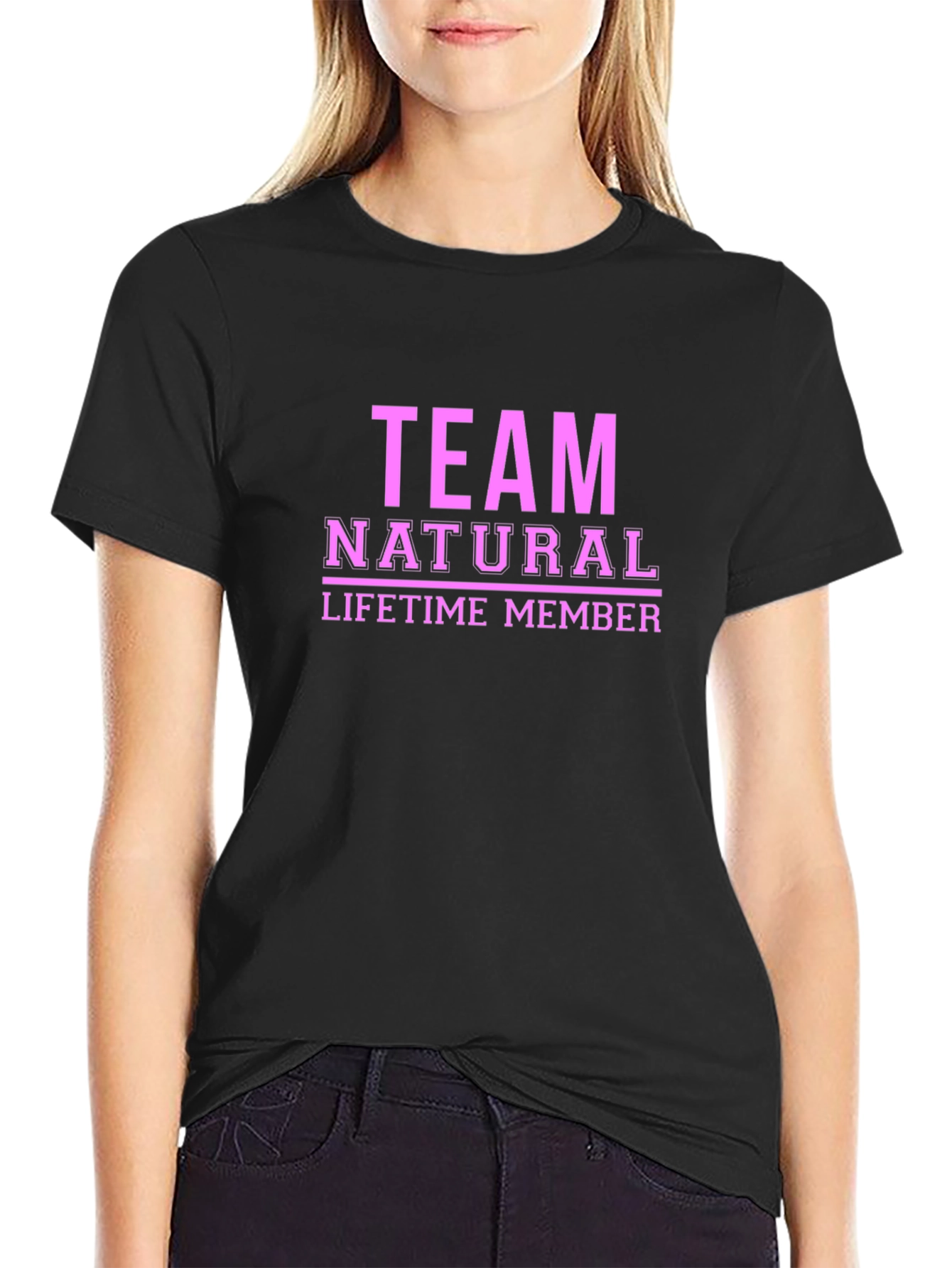 Team Natural Lifetime Member Black T-Shirt