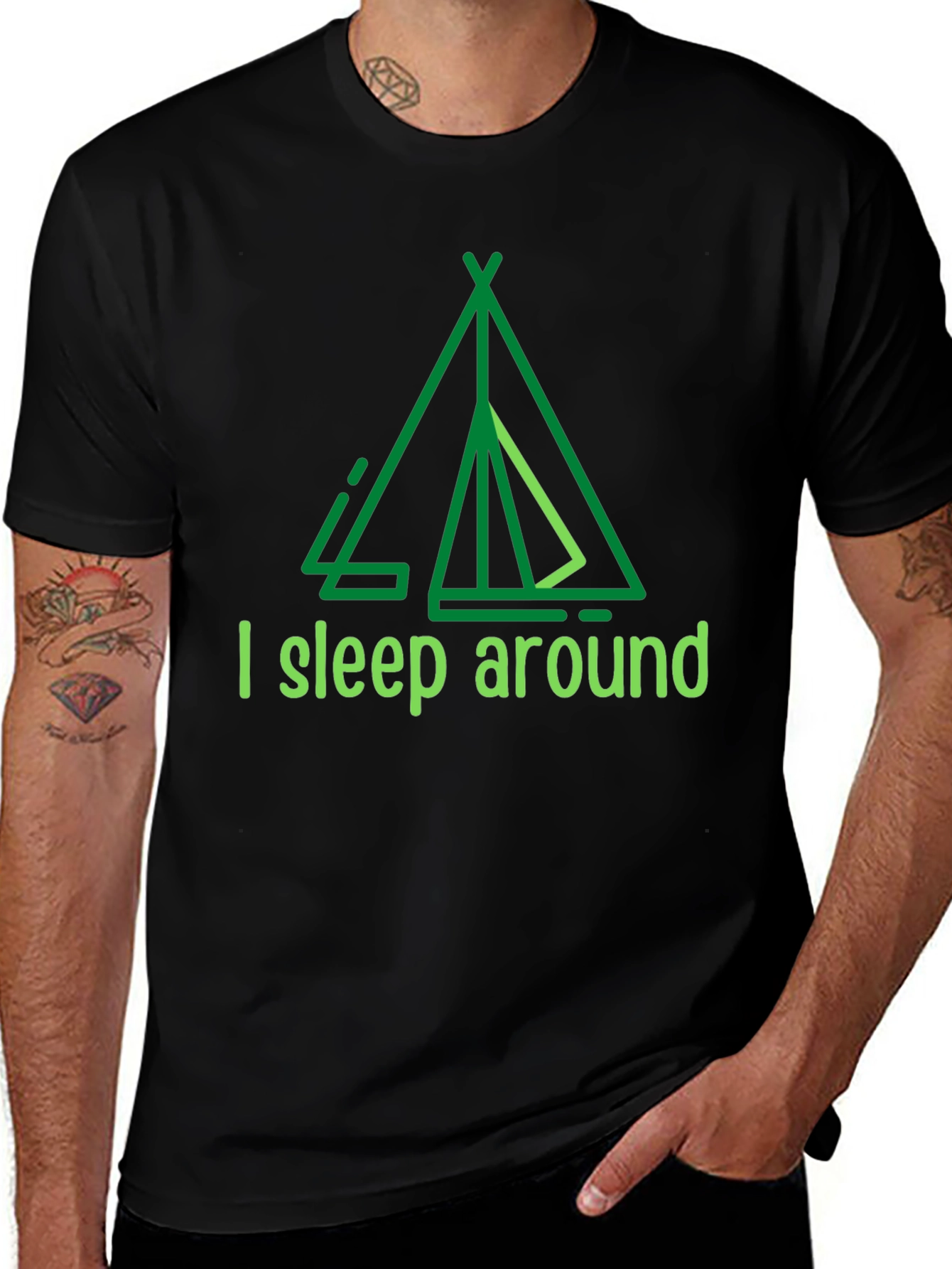 Camping Humor T-Shirt - I Sleep Around Tee